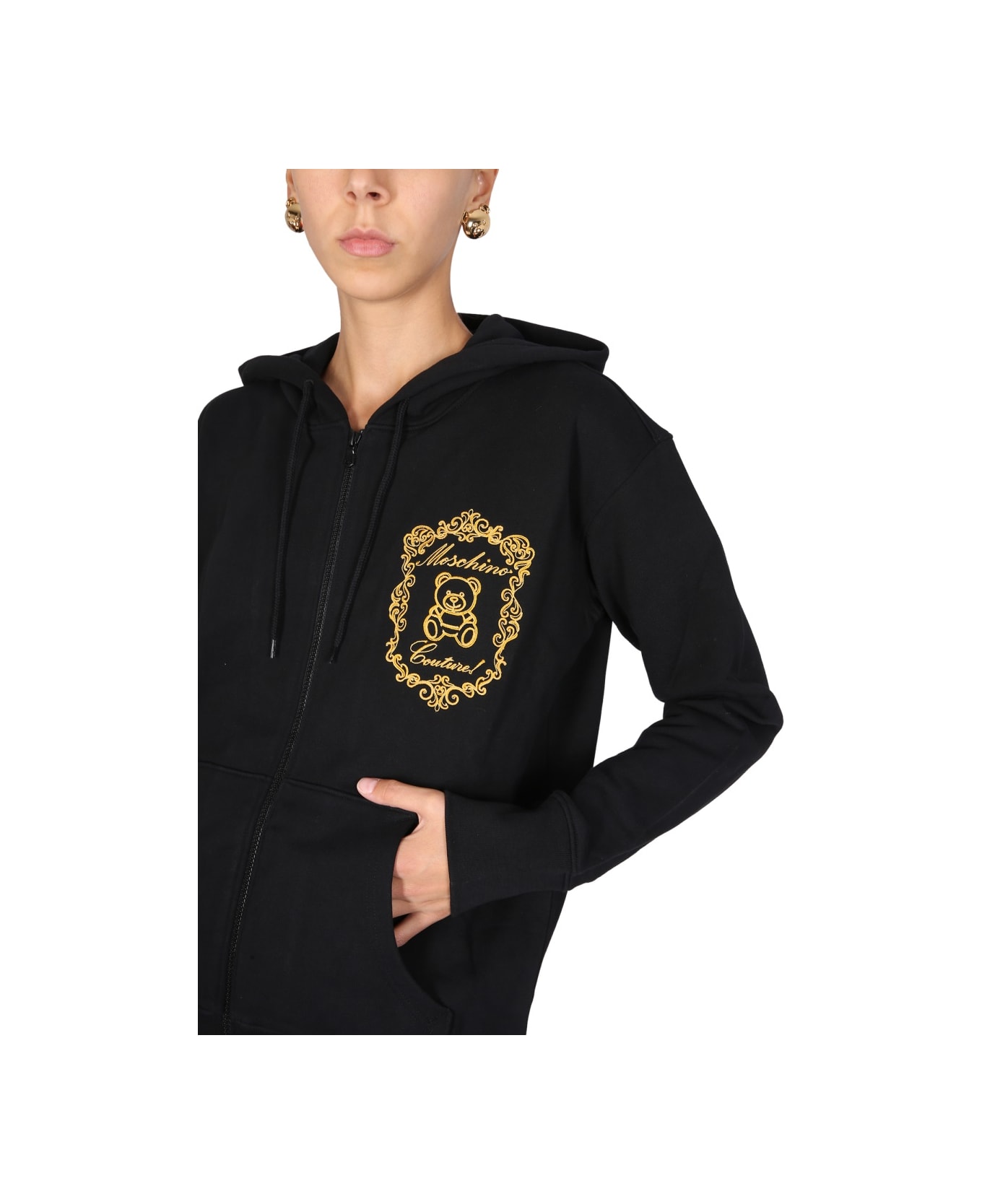 Moschino Sweatshirt With Logo Print - BLACK