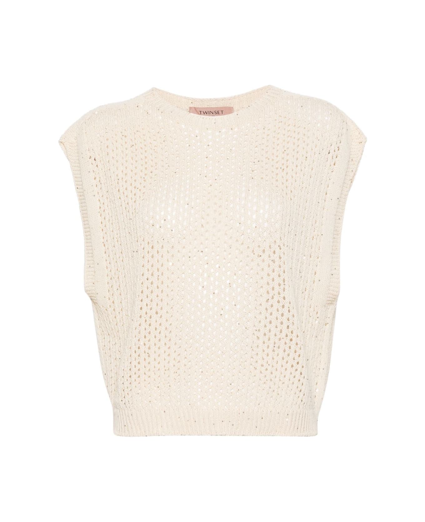 TwinSet Sequined Pullover - Sequined Parchment