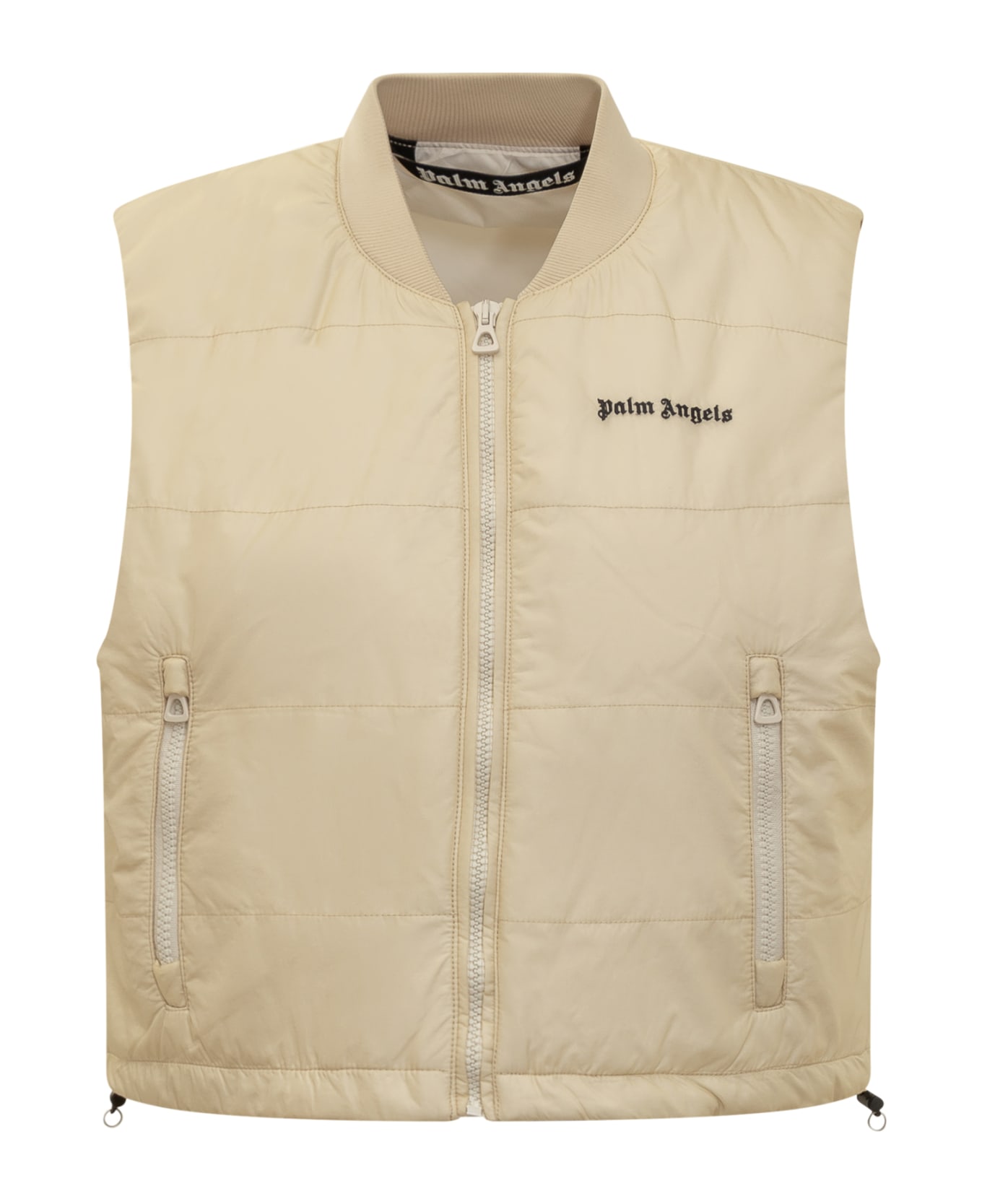 Palm Angels Padded Vest With Logo - OFF WHITE ベスト