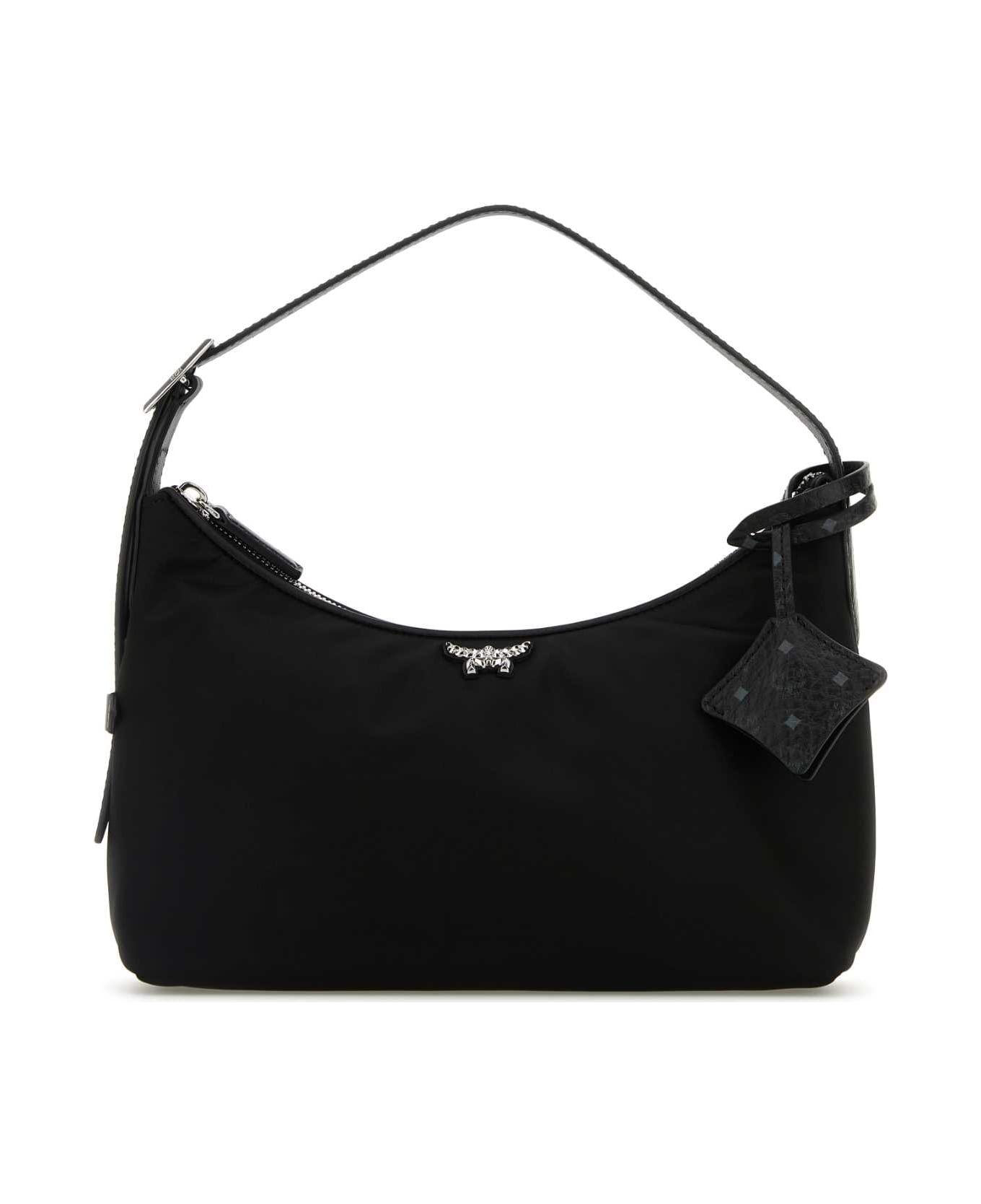 MCM Black Fabric Aren Shoulder Bag - BLACK