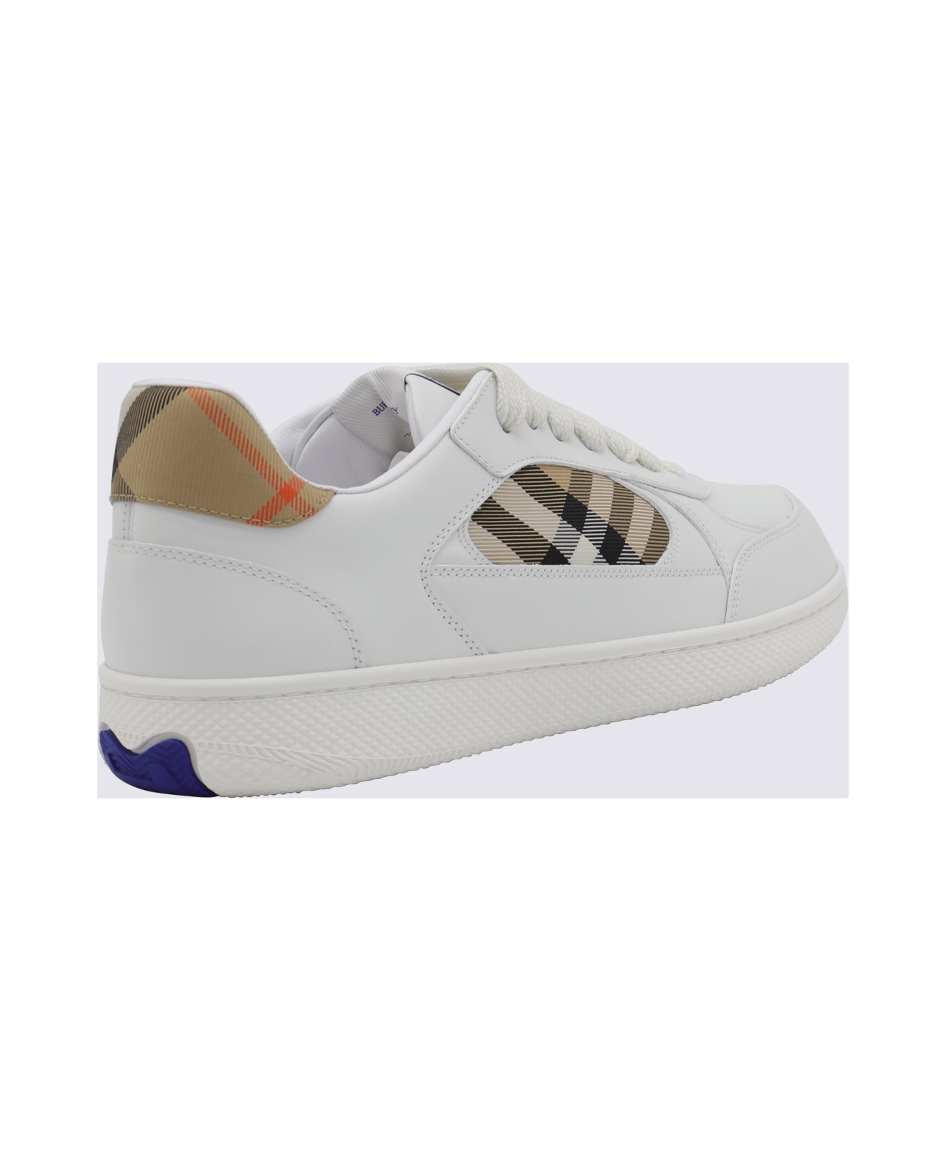 Burberry White Leather Mf Terrace Mix Sneakers - WHITE/SAND IP CHECK