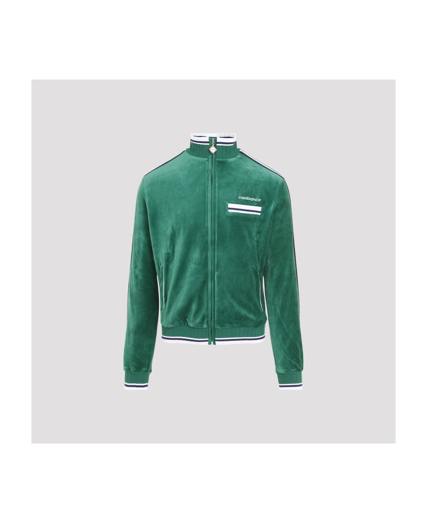 Casablanca Velour Track Jacket - Evergreen