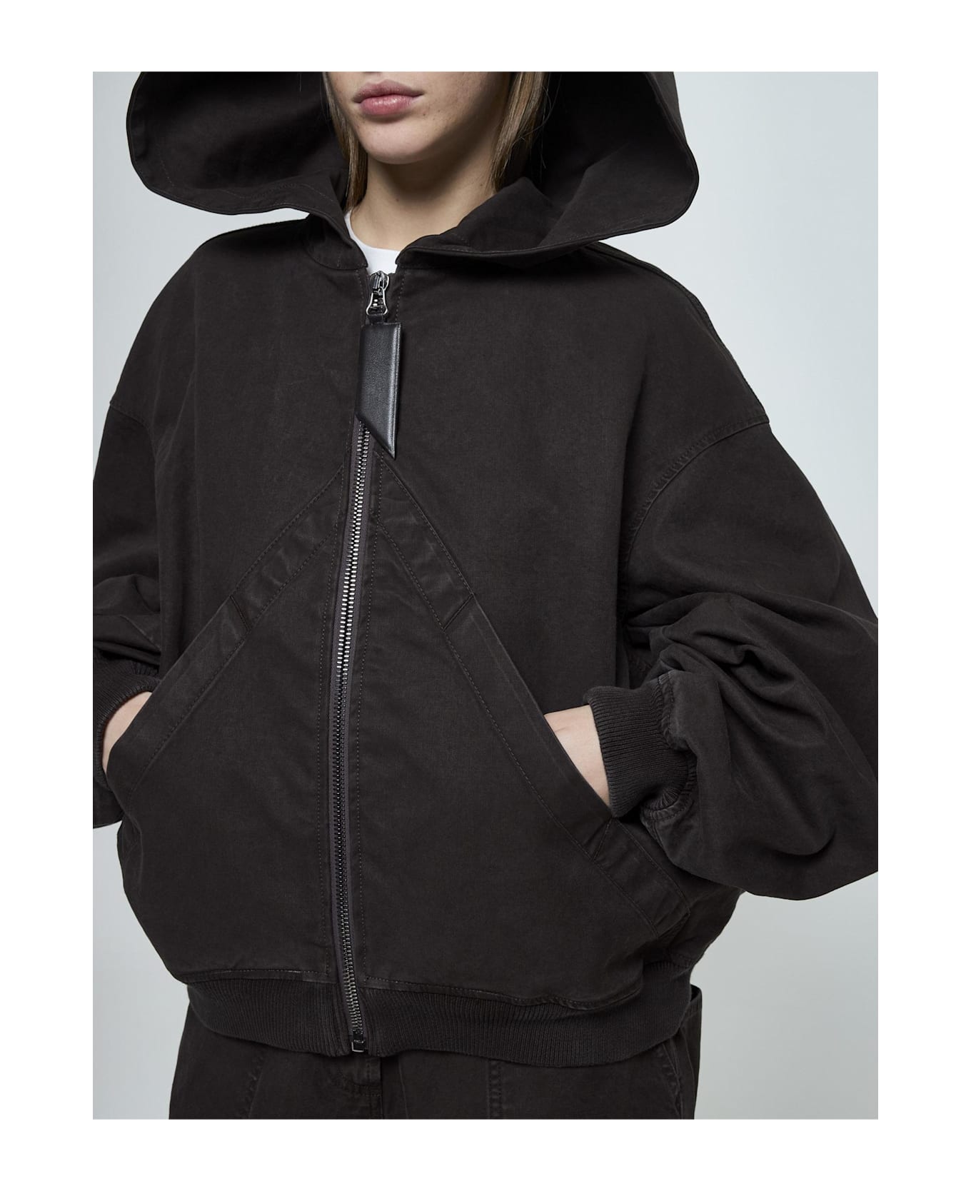 The Attico Oversized Cotton Bomber Jacket - Brown