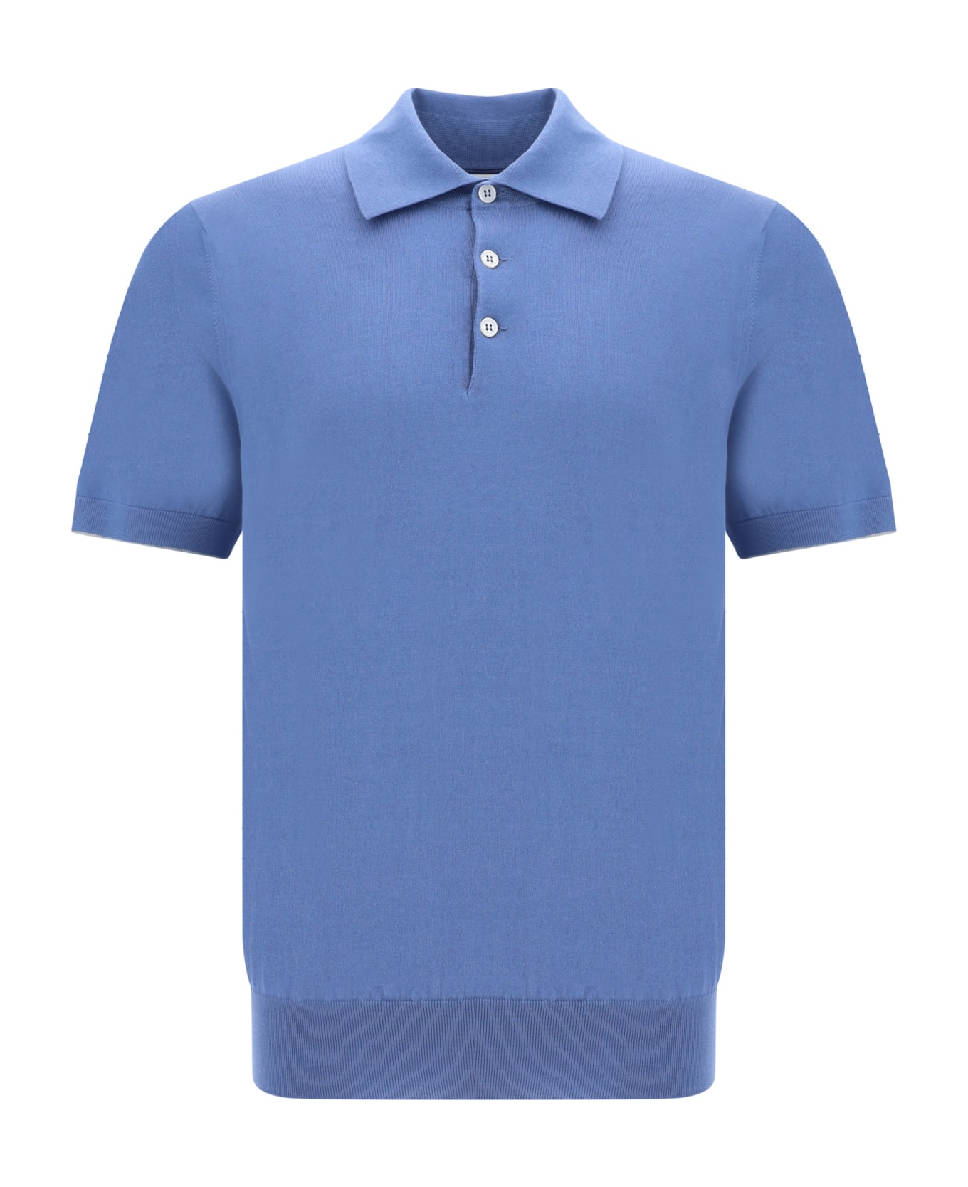 Brunello Cucinelli Polo Shirt - Oxford+grigio Chiaro