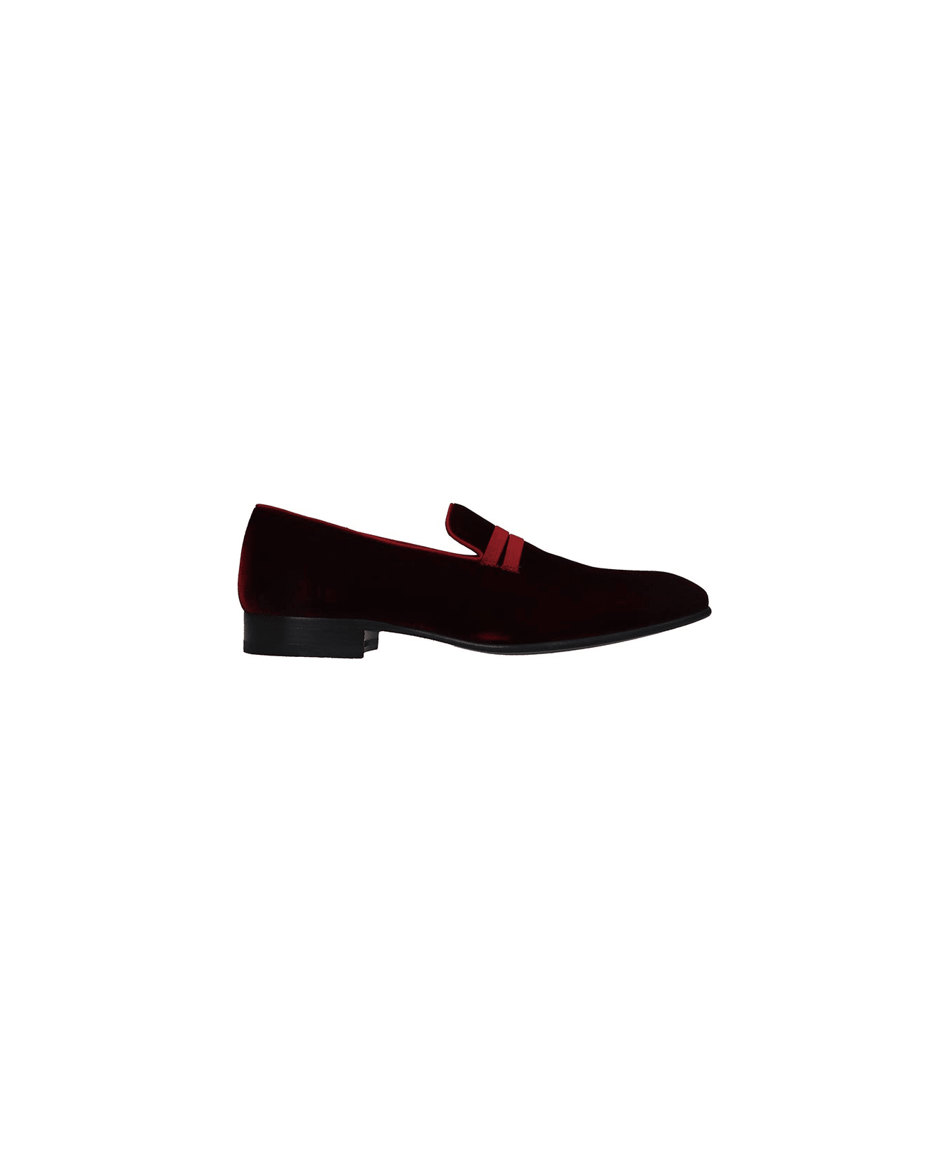 Malone Souliers Loafers In Bordeaux Velvet - bordeaux