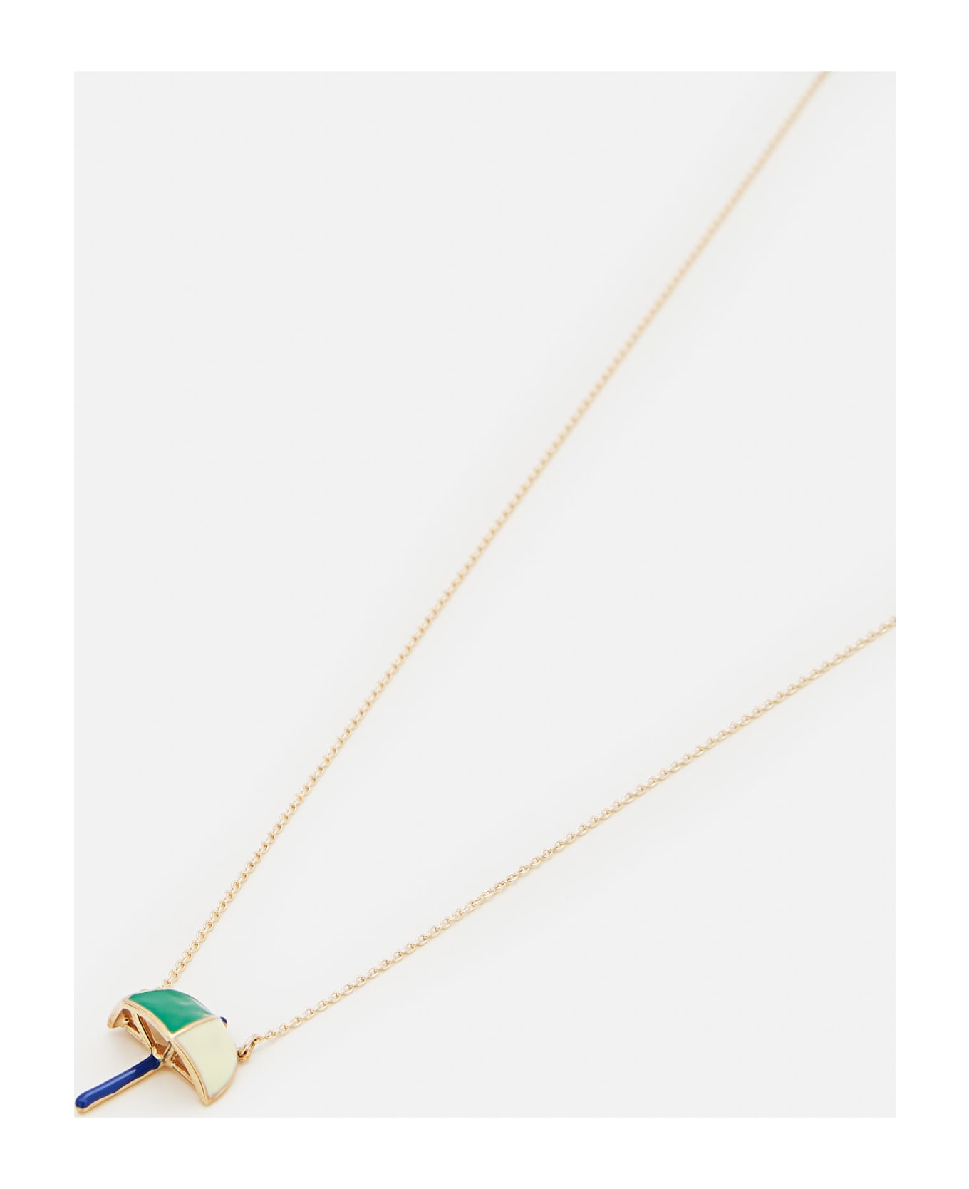 Aliita 9k Gold Sombrilla Polished Necklace - Green