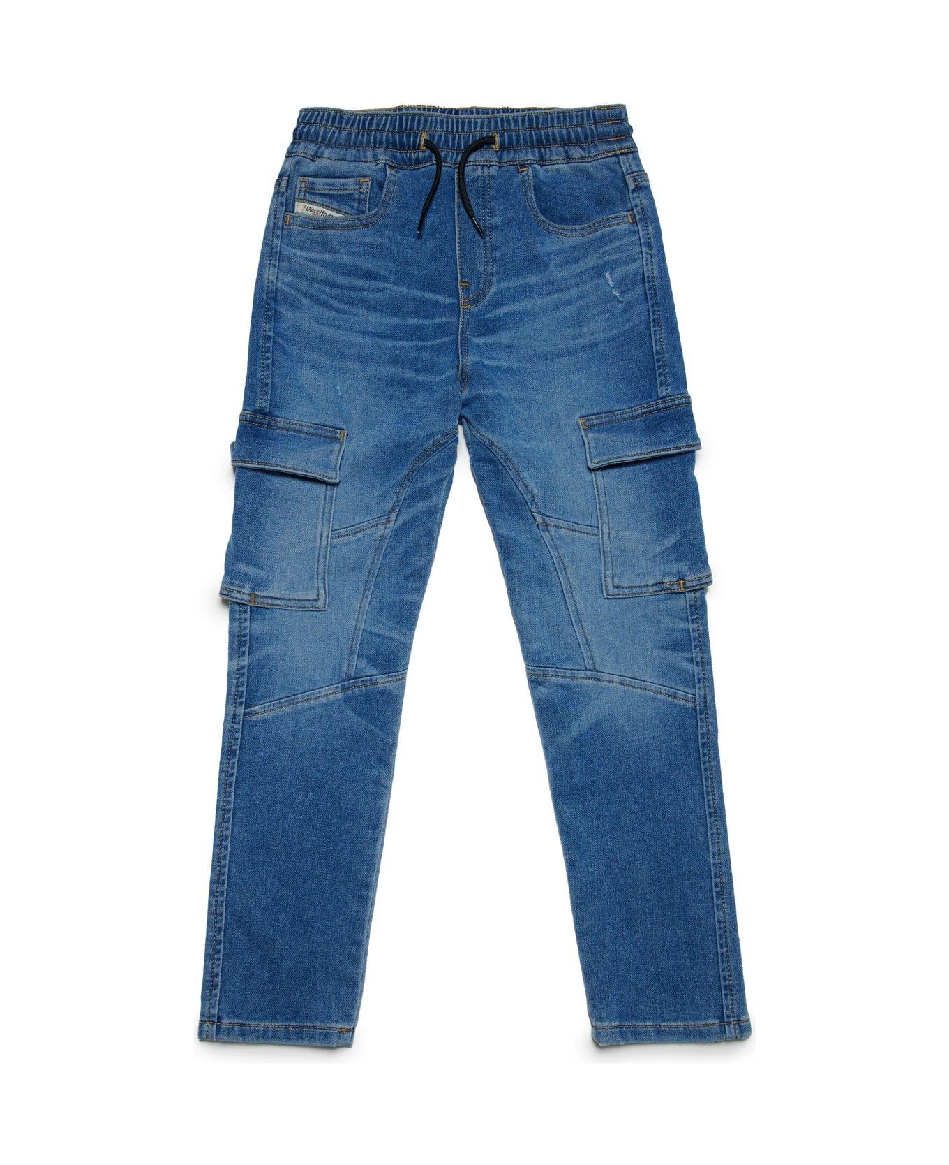 Diesel D-ursy-j Panelled Drawstring Jeans - Blu Denim
