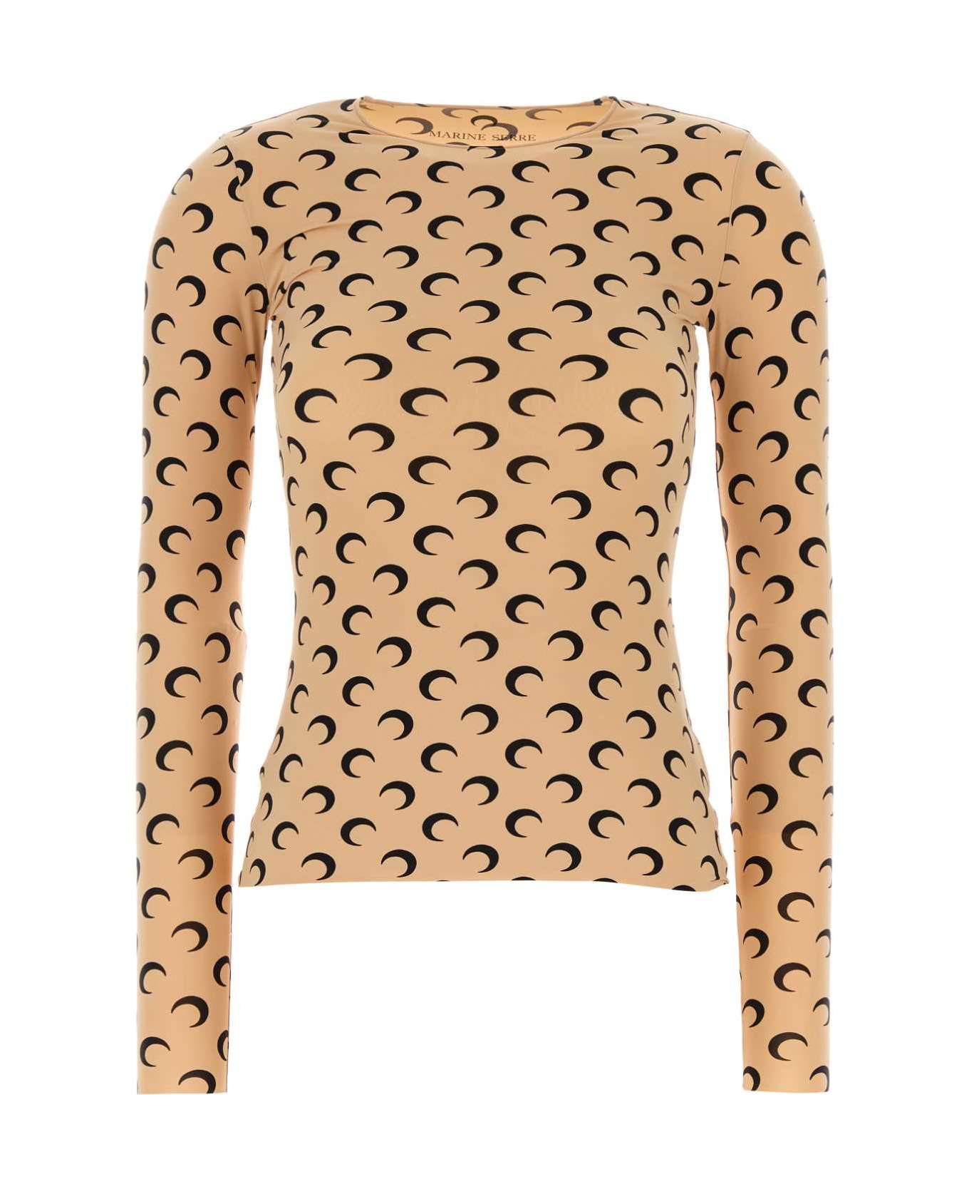 Marine Serre Printed Stretch Nylon Top - TAN