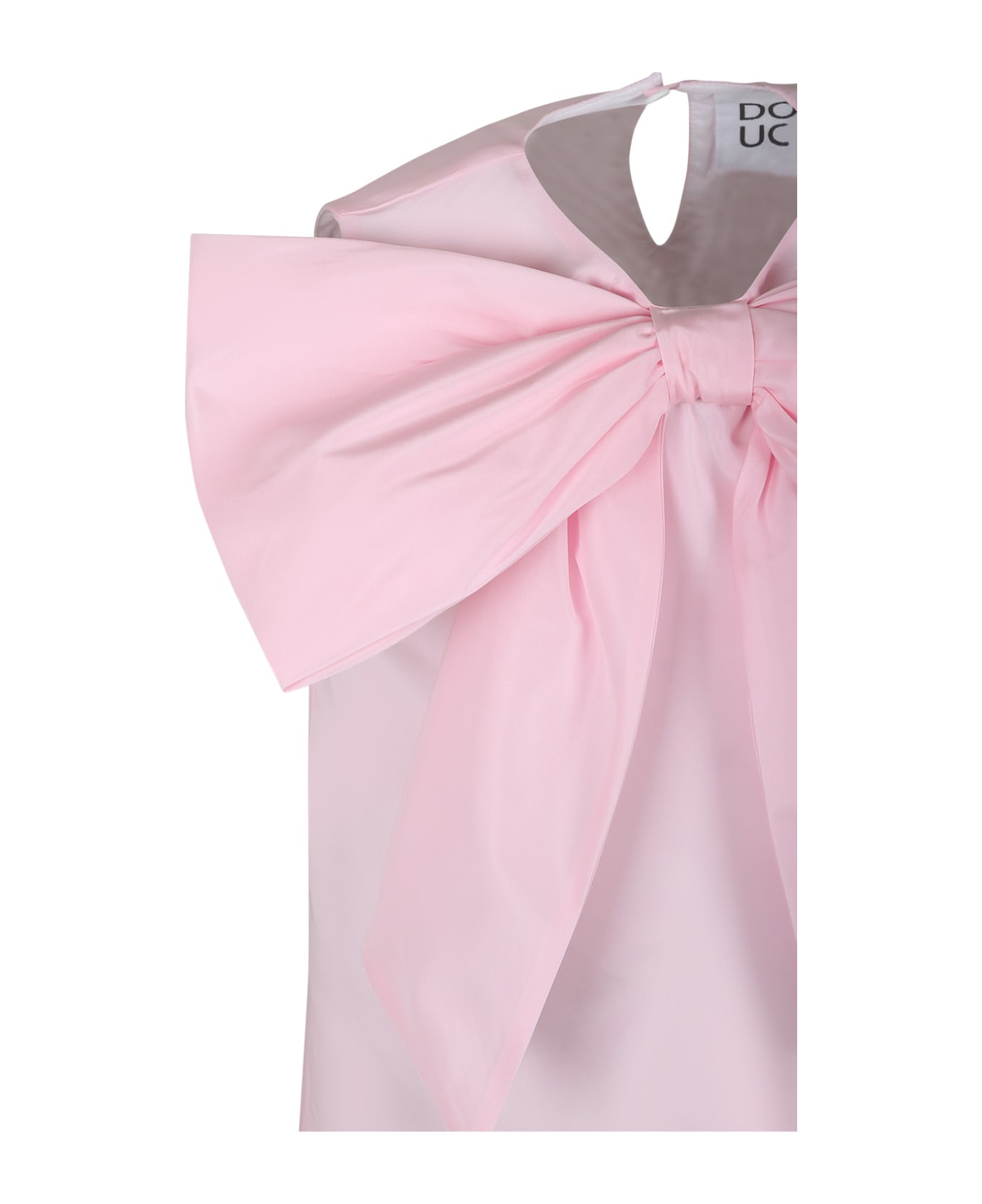 Douuod Pink Elegant Dress For Girl With Bow - Pink