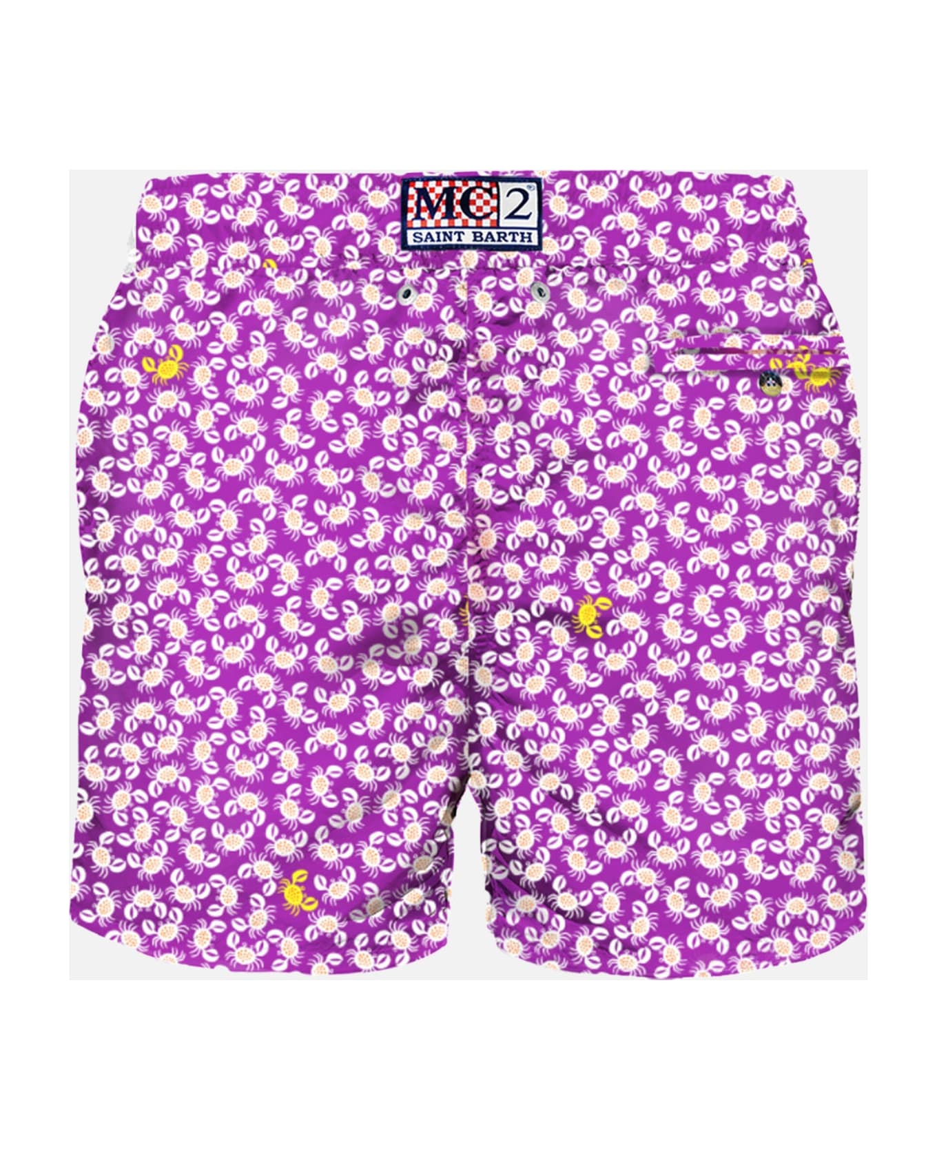 MC2 Saint Barth Man Light Fabric Swim Shorts With Crabs Print - PINK