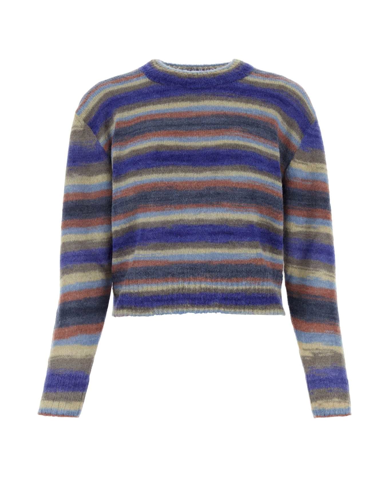 A.P.C. Embroidered Mohair And Alpaca Blend Abby Sweater - BLEU
