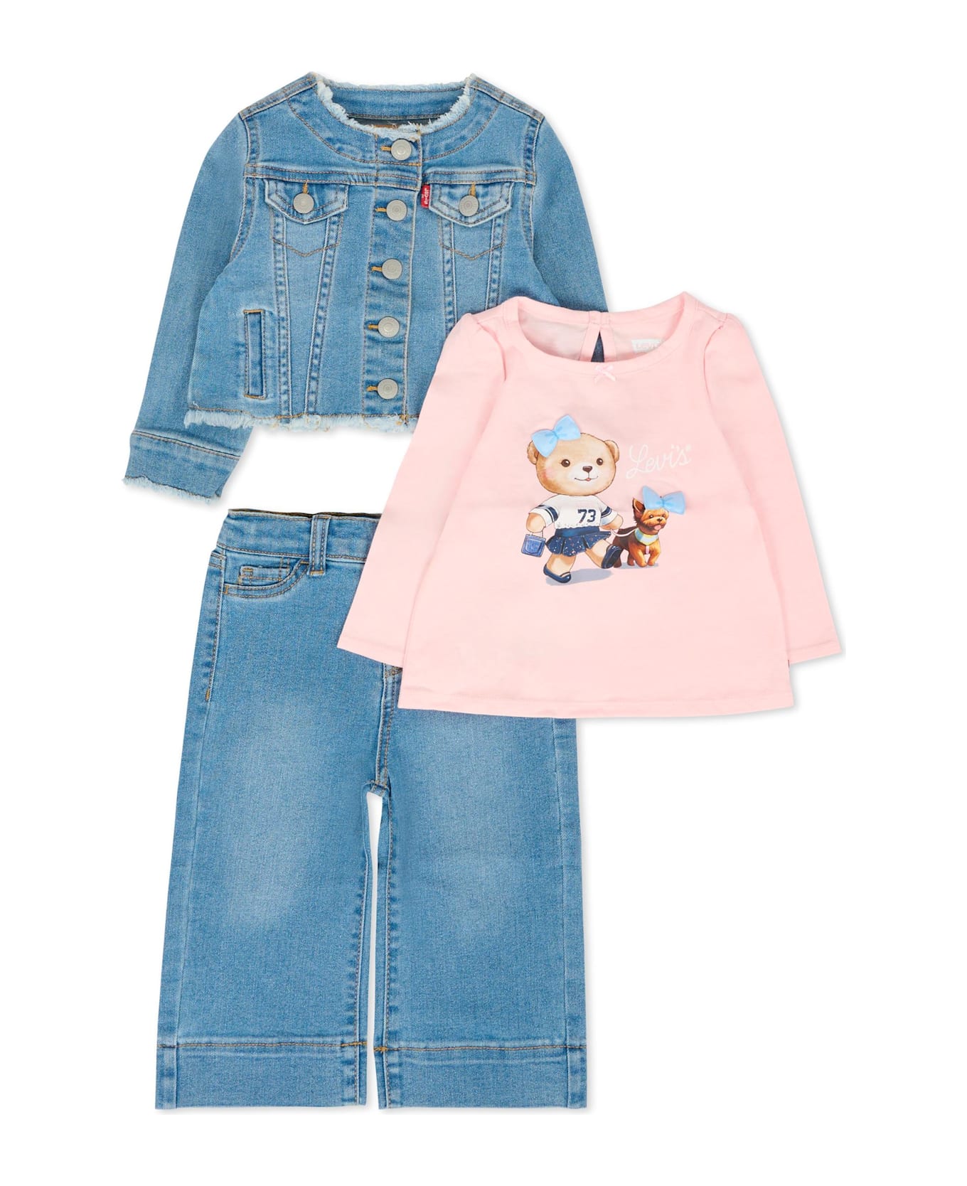 Levi's Pink Suit For Baby Girl With Bear - Pink