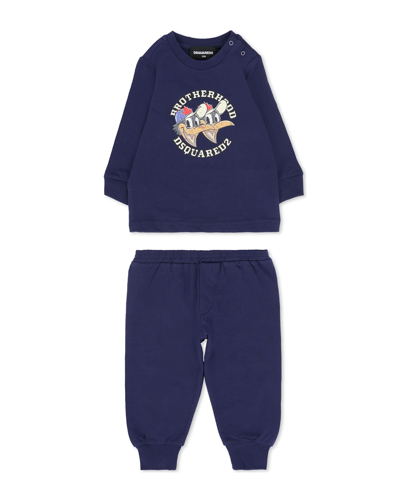 Dsquared2 Blue Pajamas For Baby Boy With Duck Print - Blue