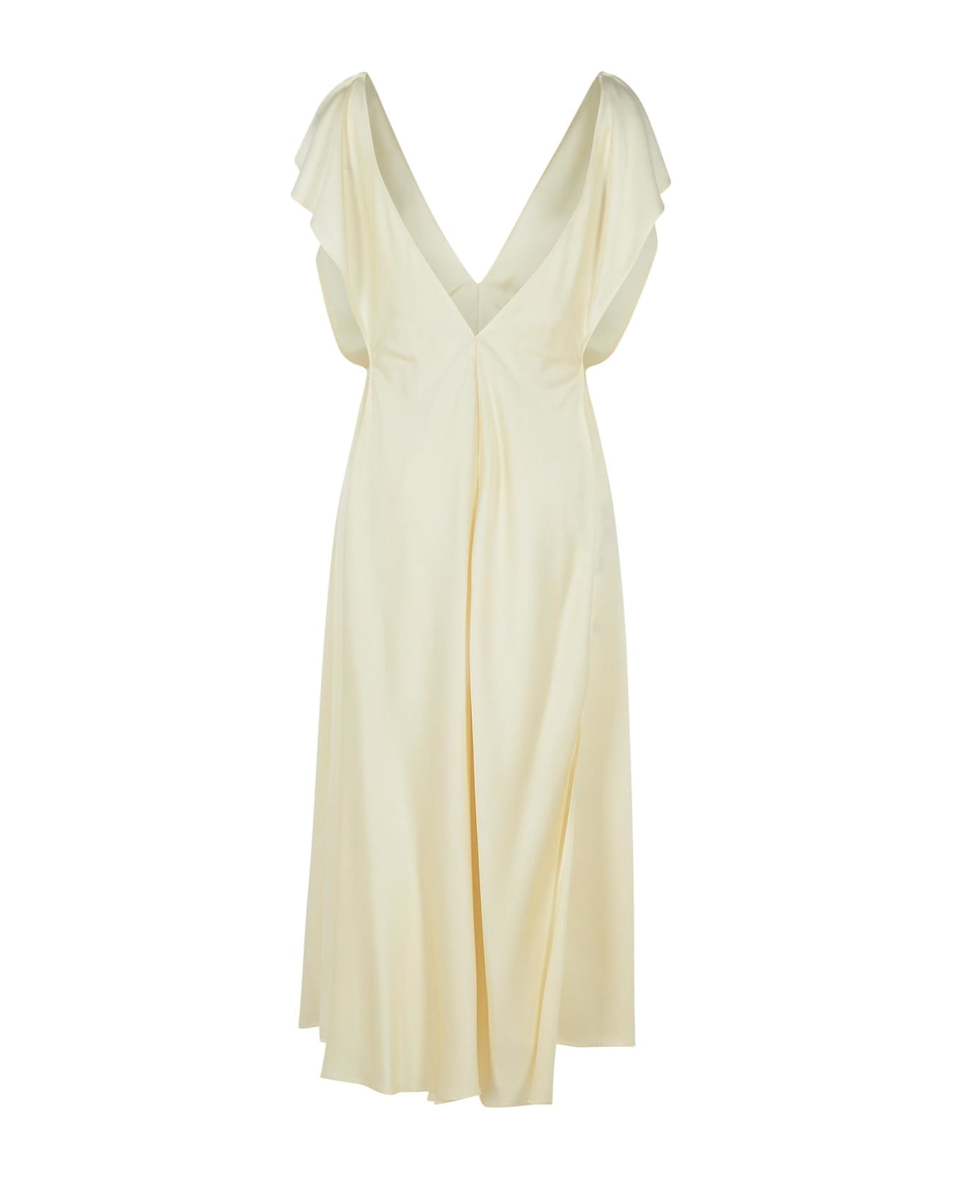 Jil Sander Ivory Viscose Blend Dress - Ivory