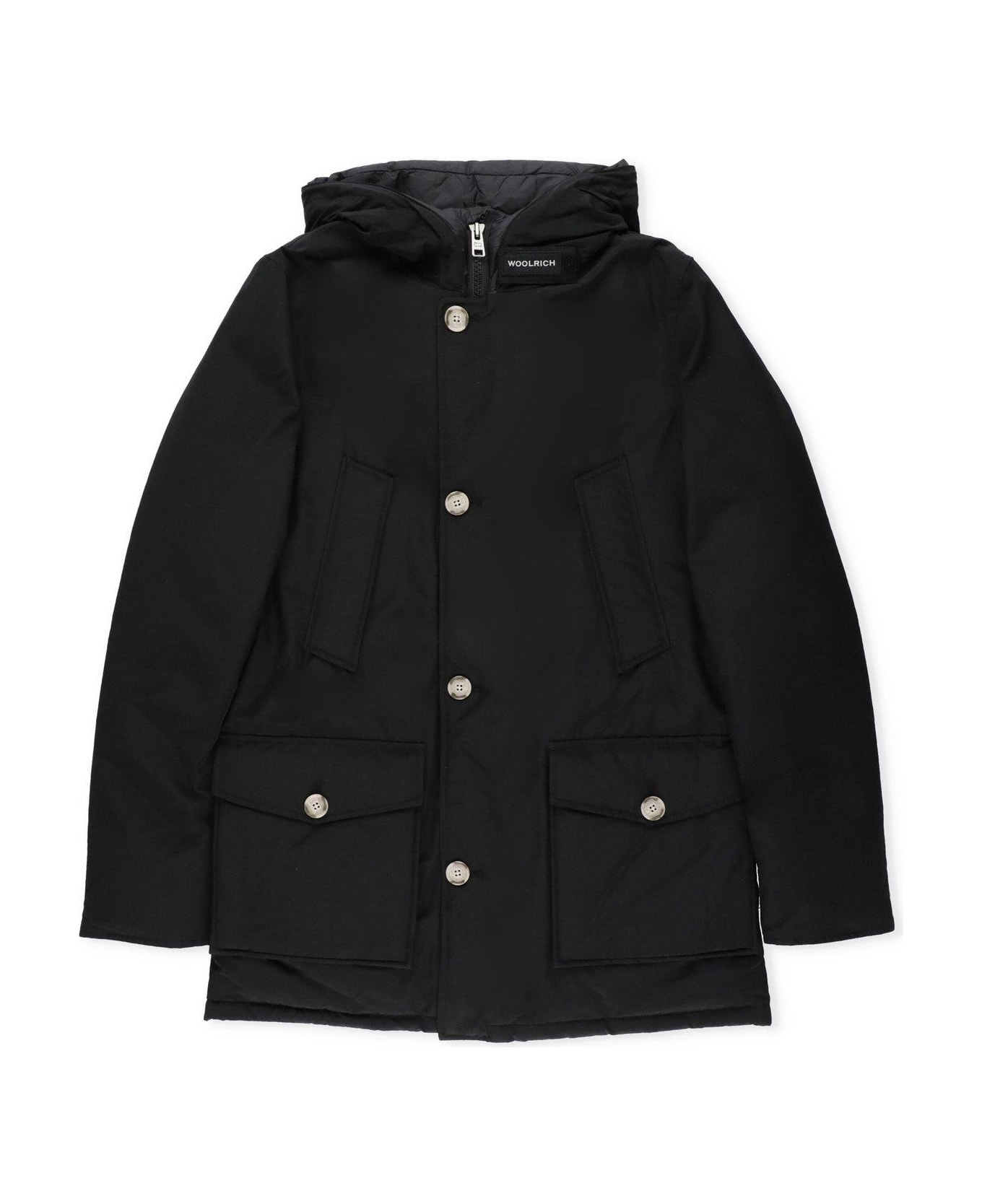 Woolrich Buttoned Long-sleeved Padded Coat - Blk Black