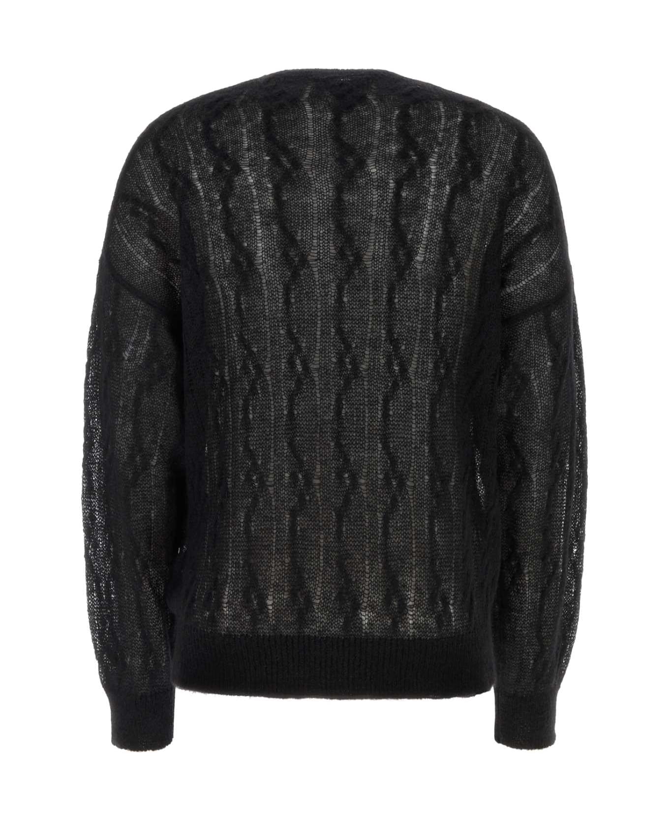AMIRI Black Mohair And Wool Blend Oversize Sweater - BLACK