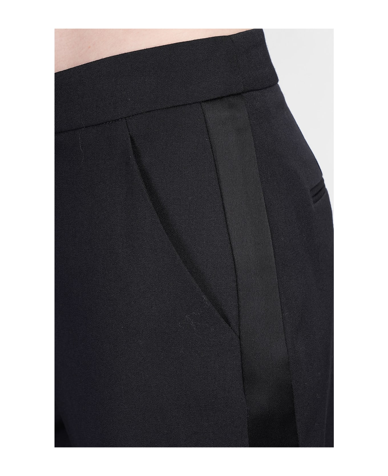 Balmain Pants In Black Wool - black