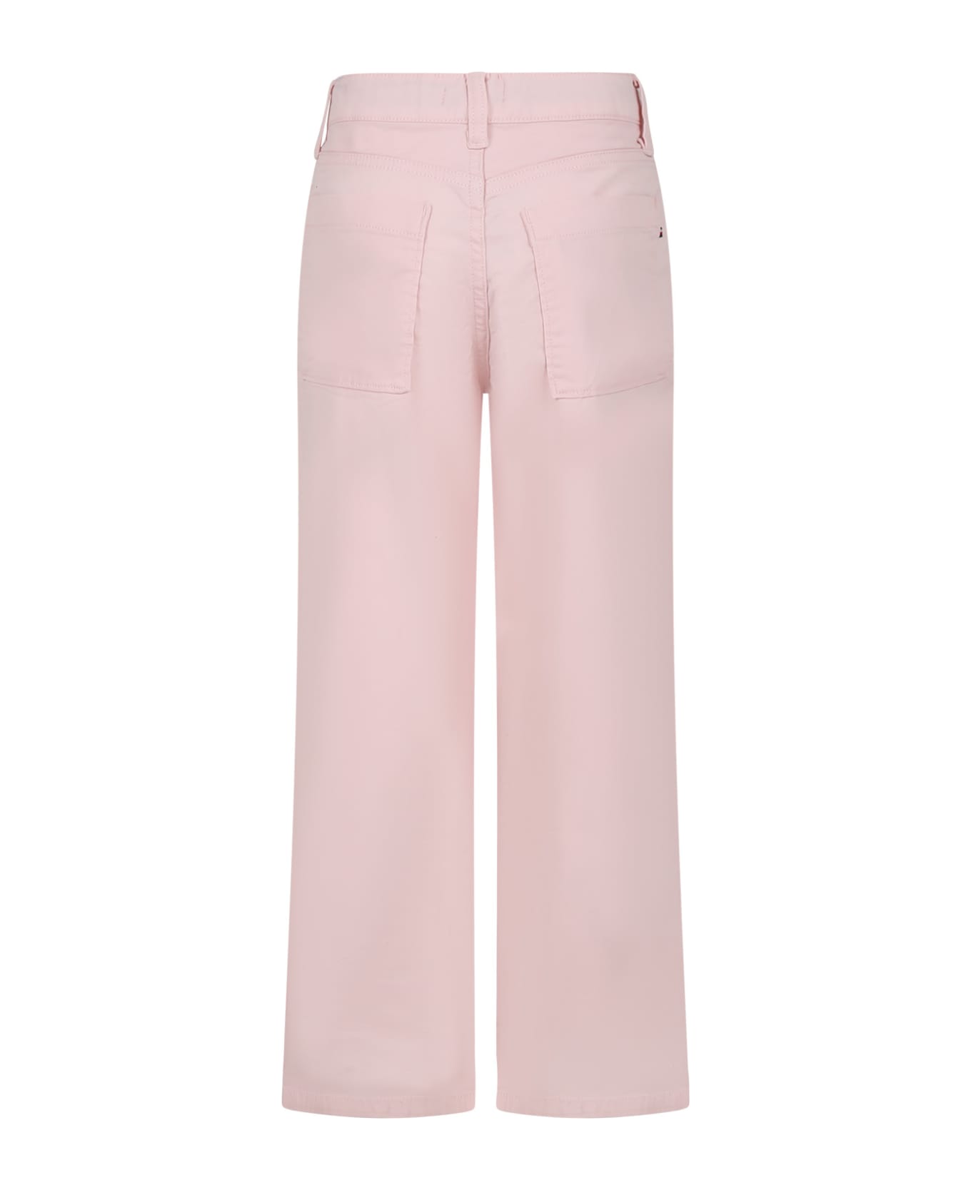 Tommy Hilfiger Pink Jeans For Girl With Logo - Pink ボトムス