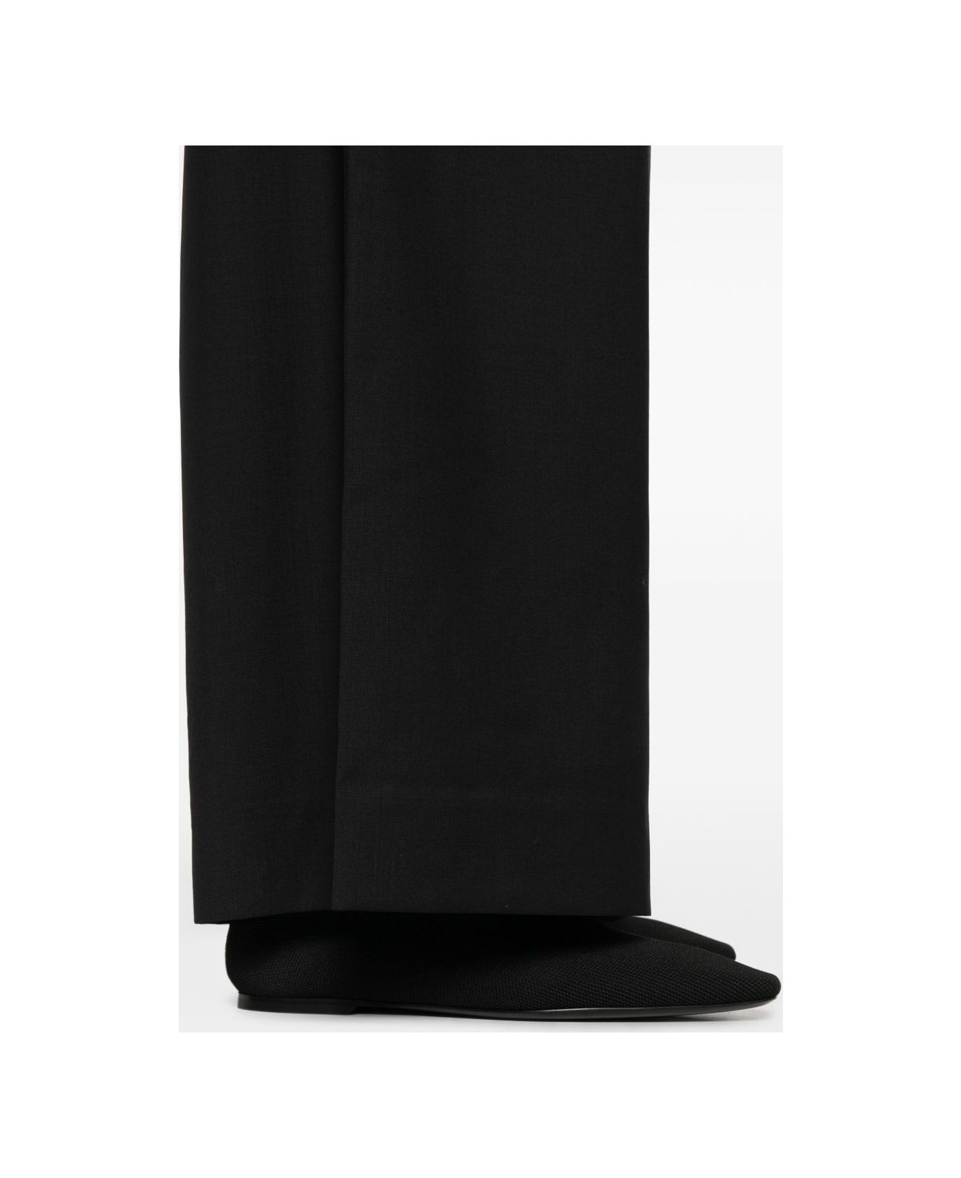 Totême Wool Drawstring Trousers - Black