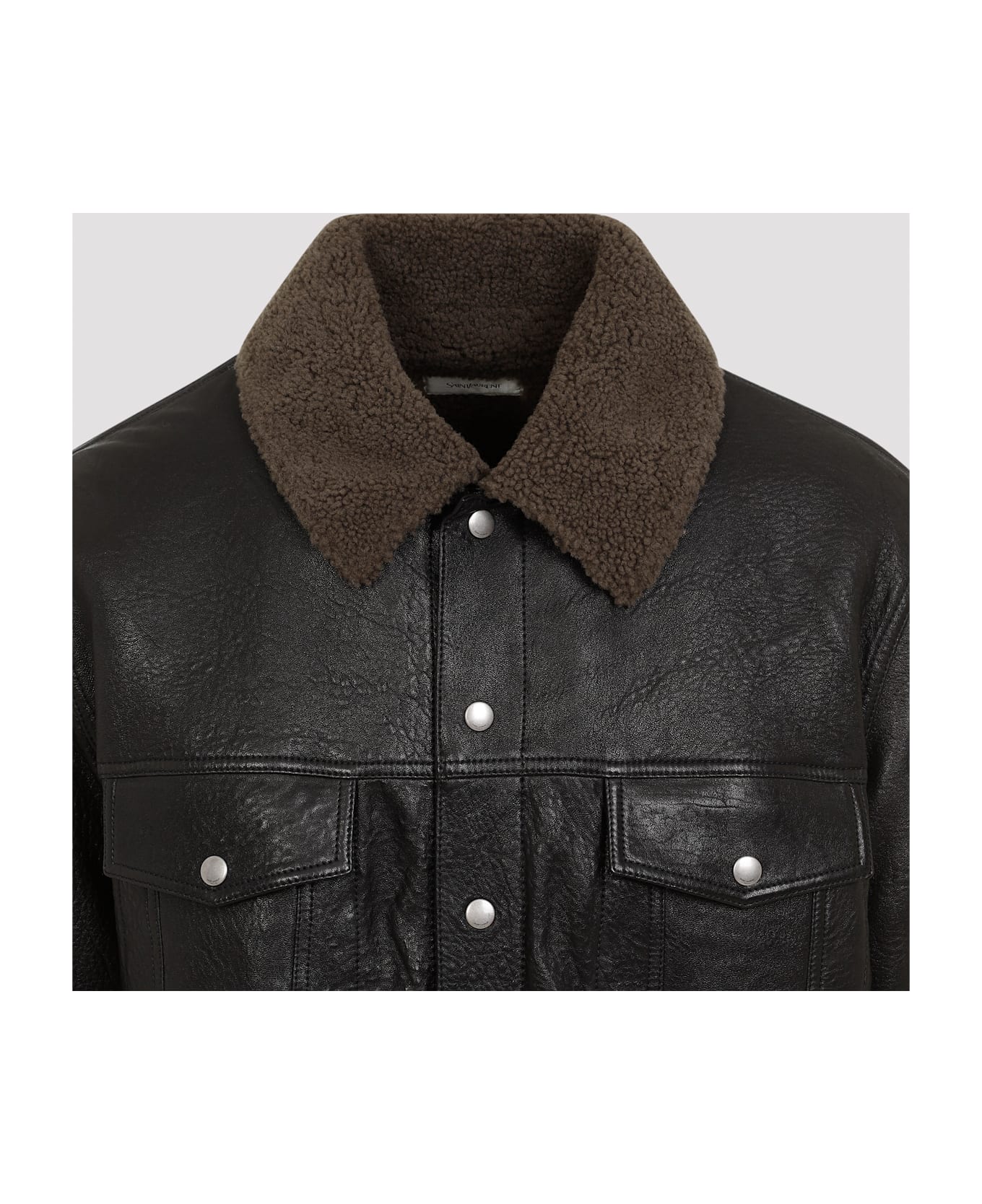 Saint Laurent Lamb Leather Jacket - Noir Vert Officier