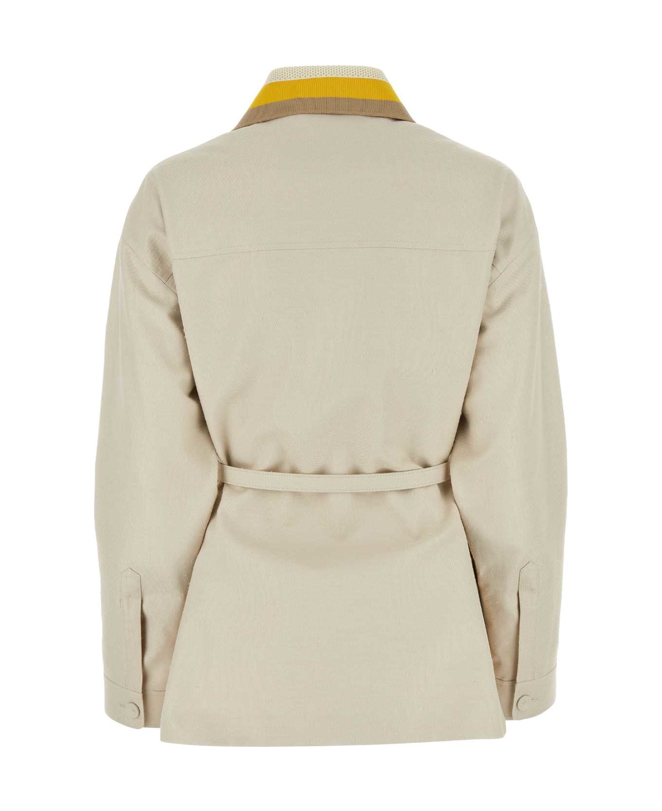 Fendi Ivory Canvas Jacket - LINEN