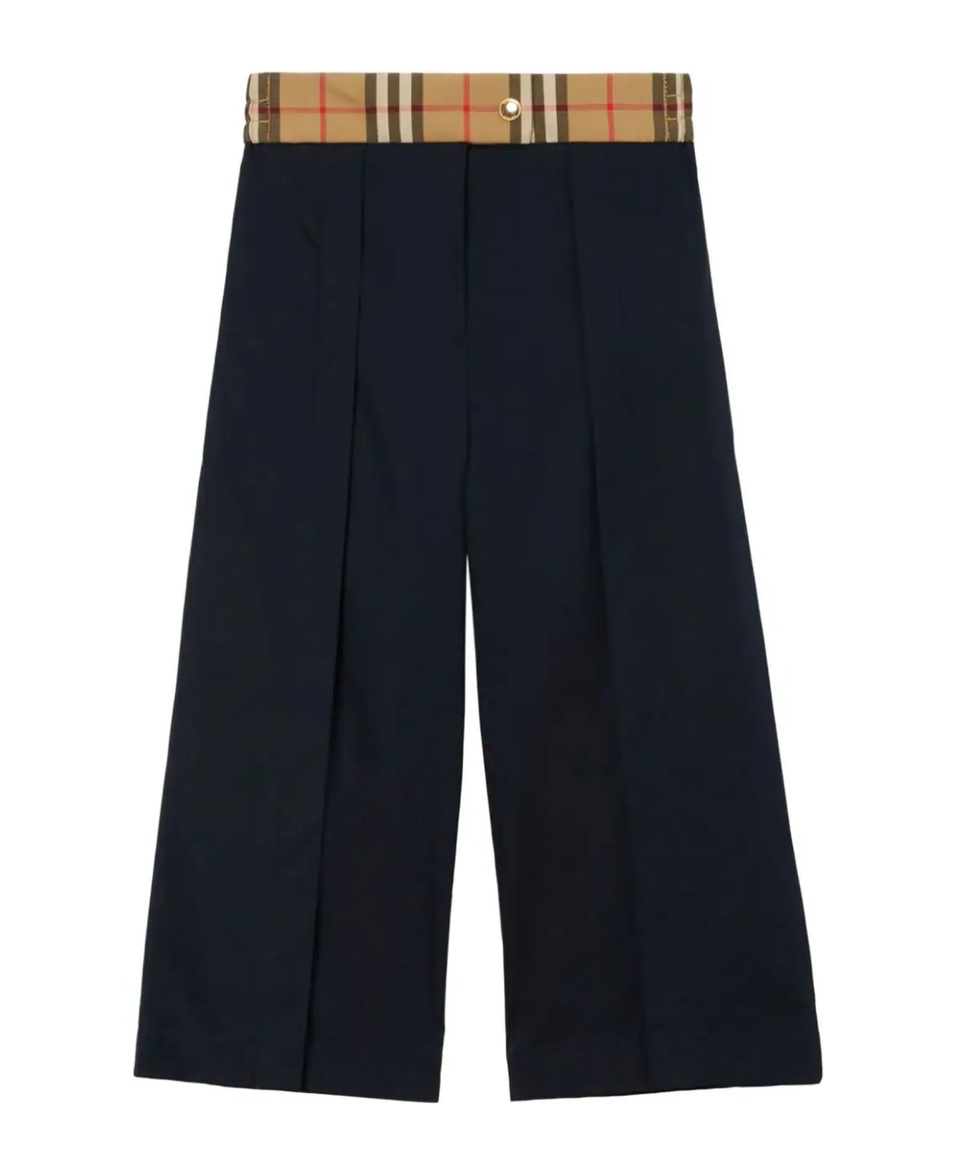 Burberry Navy Blue Cotton Trousers - Navy black