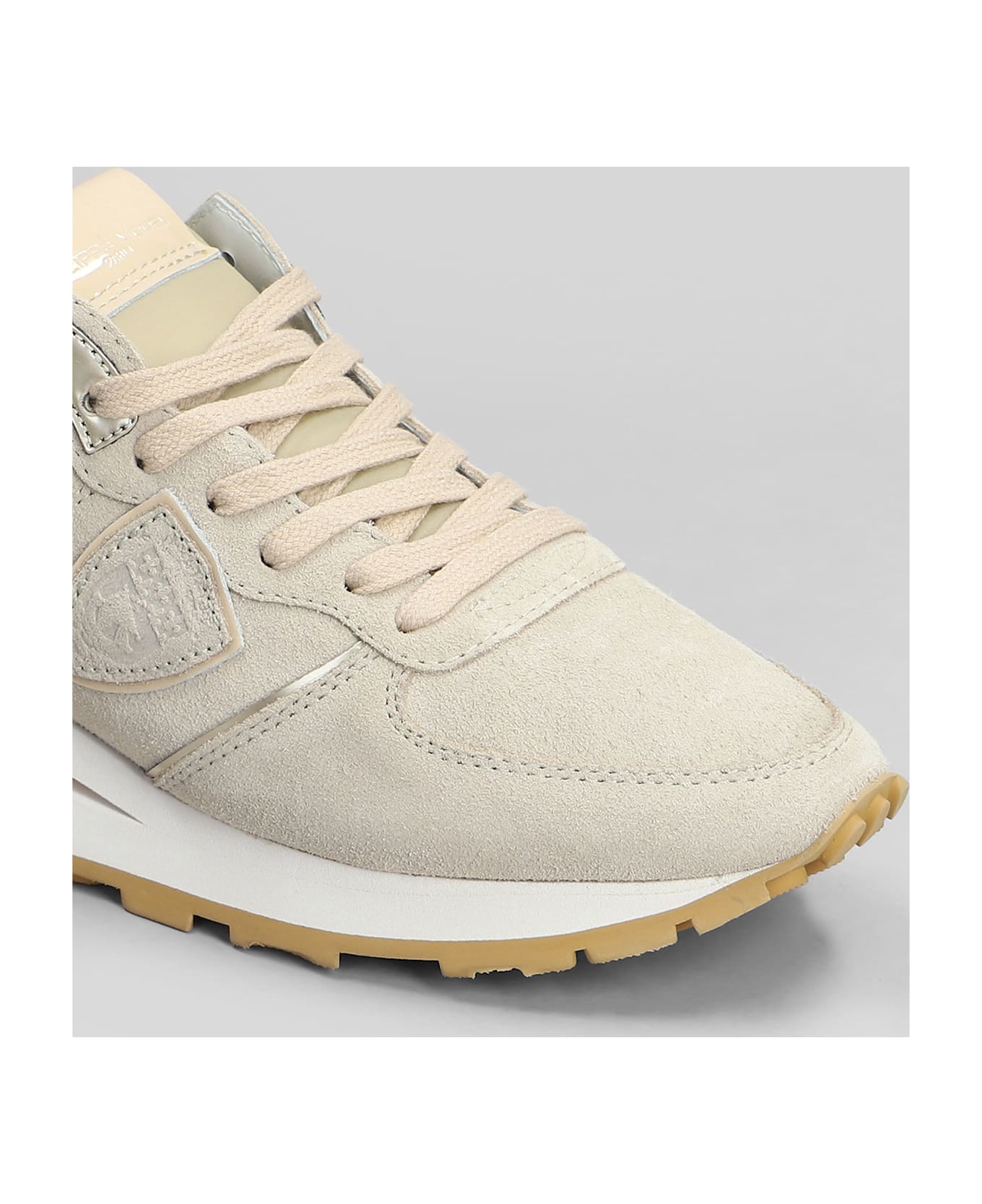 Philippe Model Tropez Haute Sneakers In Beige Suede - beige