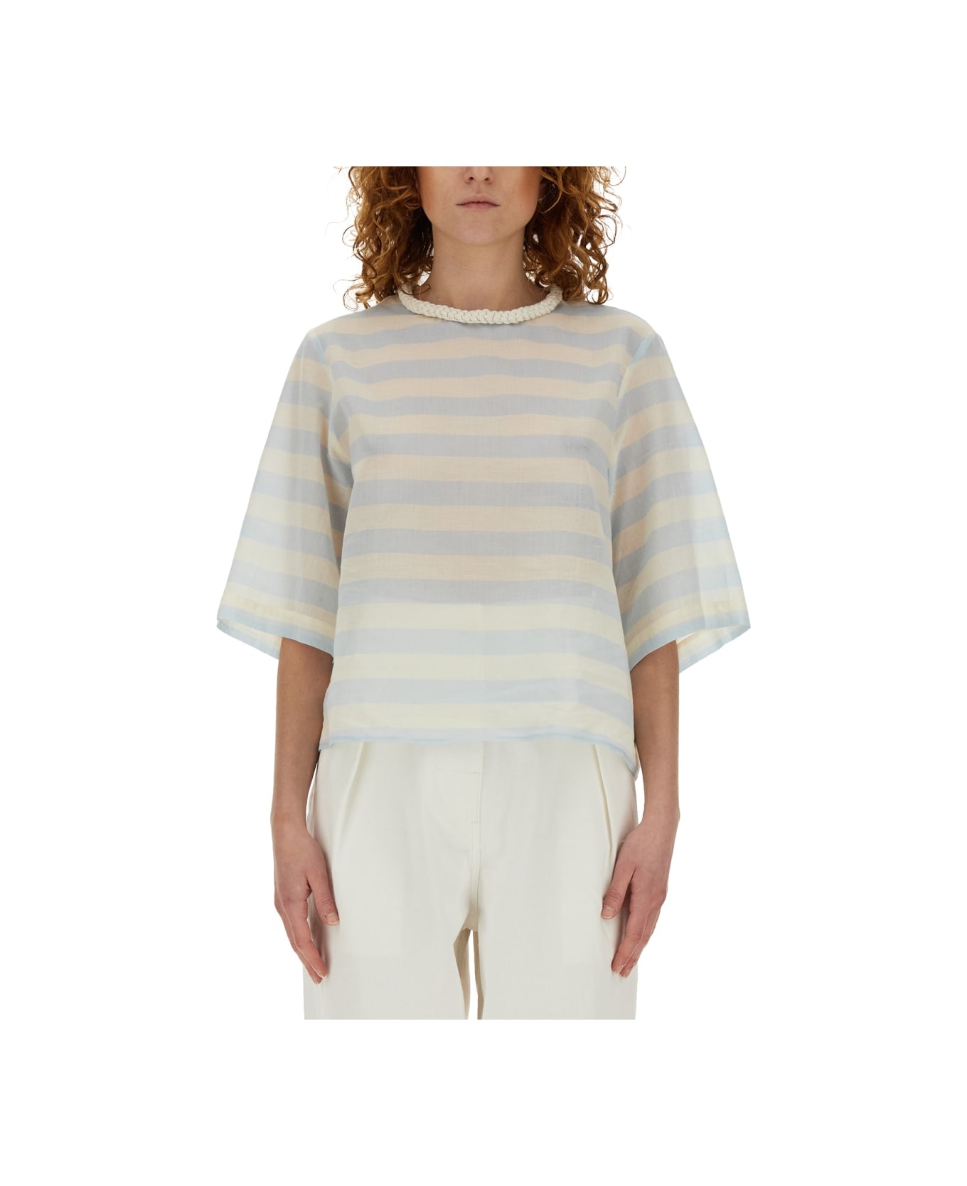 Alysi Striped Tops. - BABY BLUE