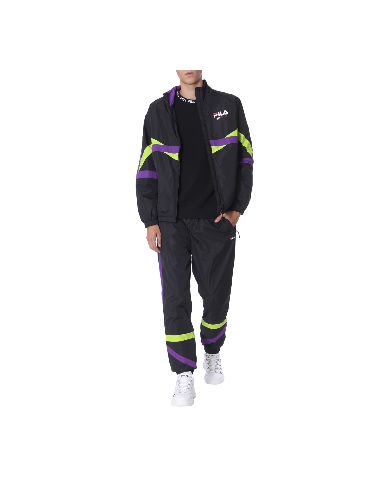 Fila Track Sweatshirt With Zip - BLACK フリース