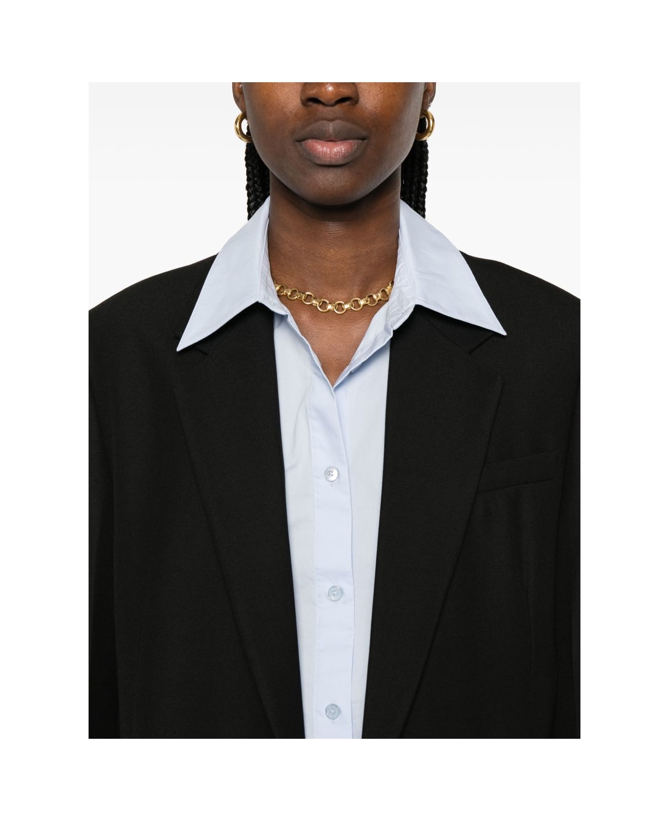 Totême Wool Blend Single-breasted Blazer Jacket - Black