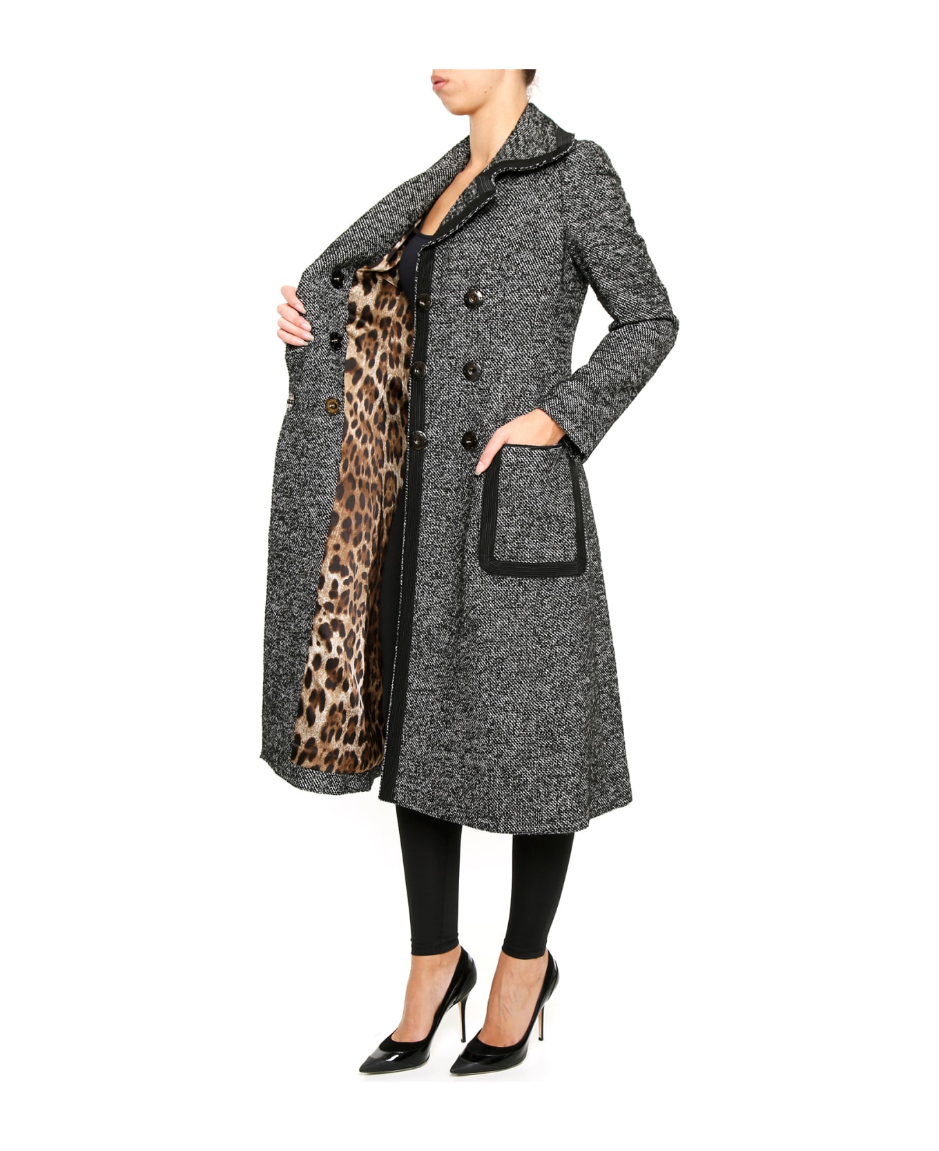 Dolce & Gabbana Grisaille Coat - FANTASIA (NON STAMPA)|Grigio