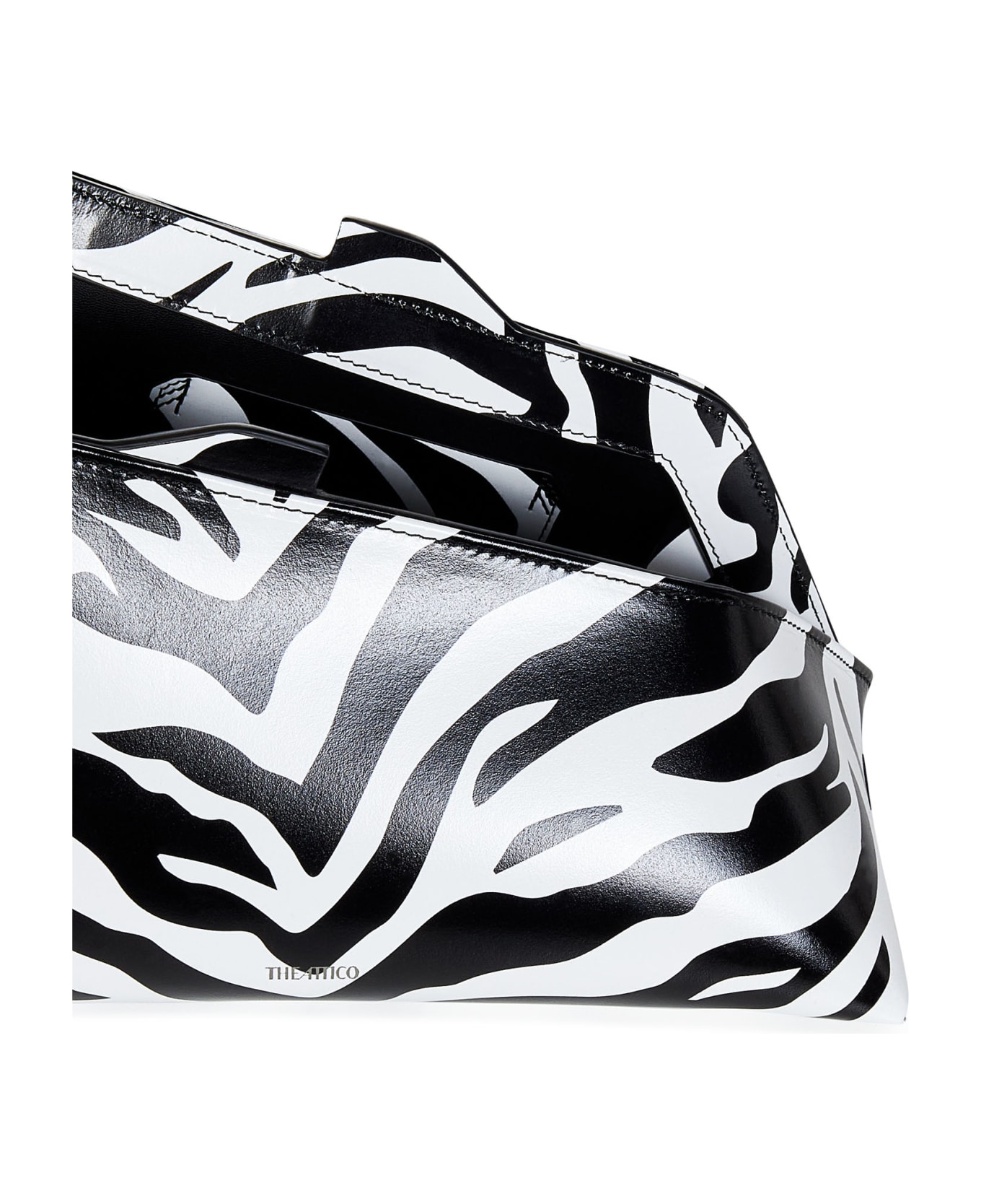 The Attico Zebra '8:30pm' Oversized Clutch - White