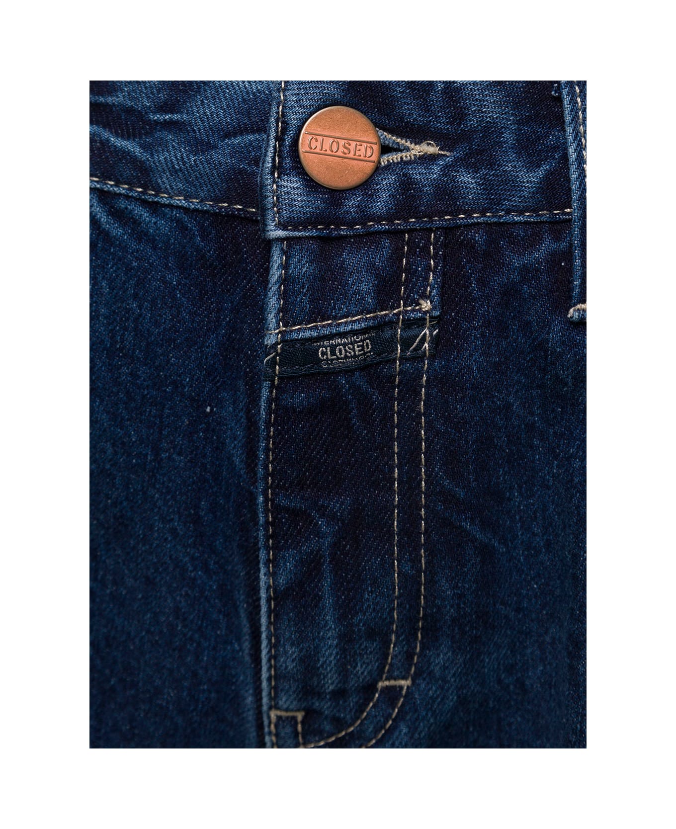 Closed 'briston' Blue Five-pockets Straight Pants In Cotton Denim Woman Closed - Blu