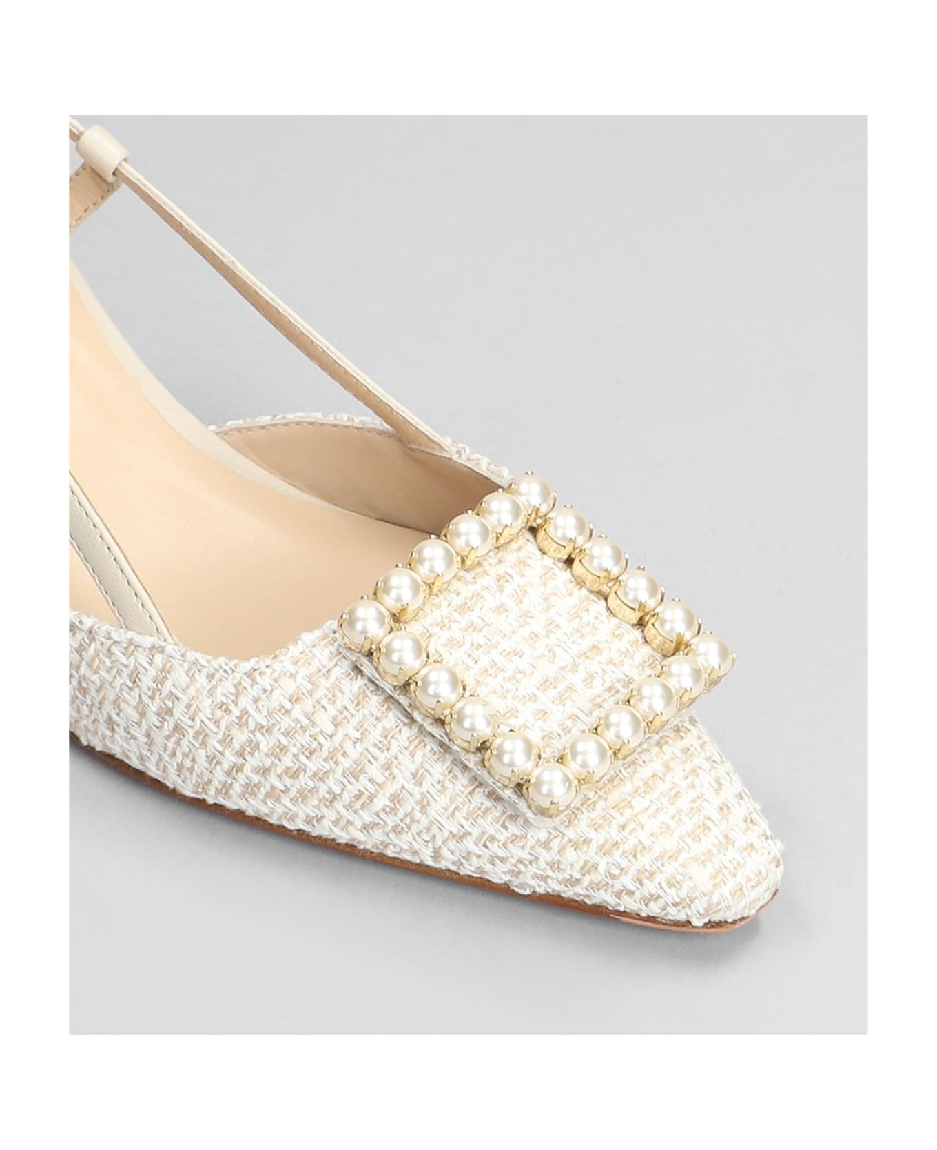 Roberto Festa Stefi Pumps In Beige Leather And Fabric - beige ハイヒール