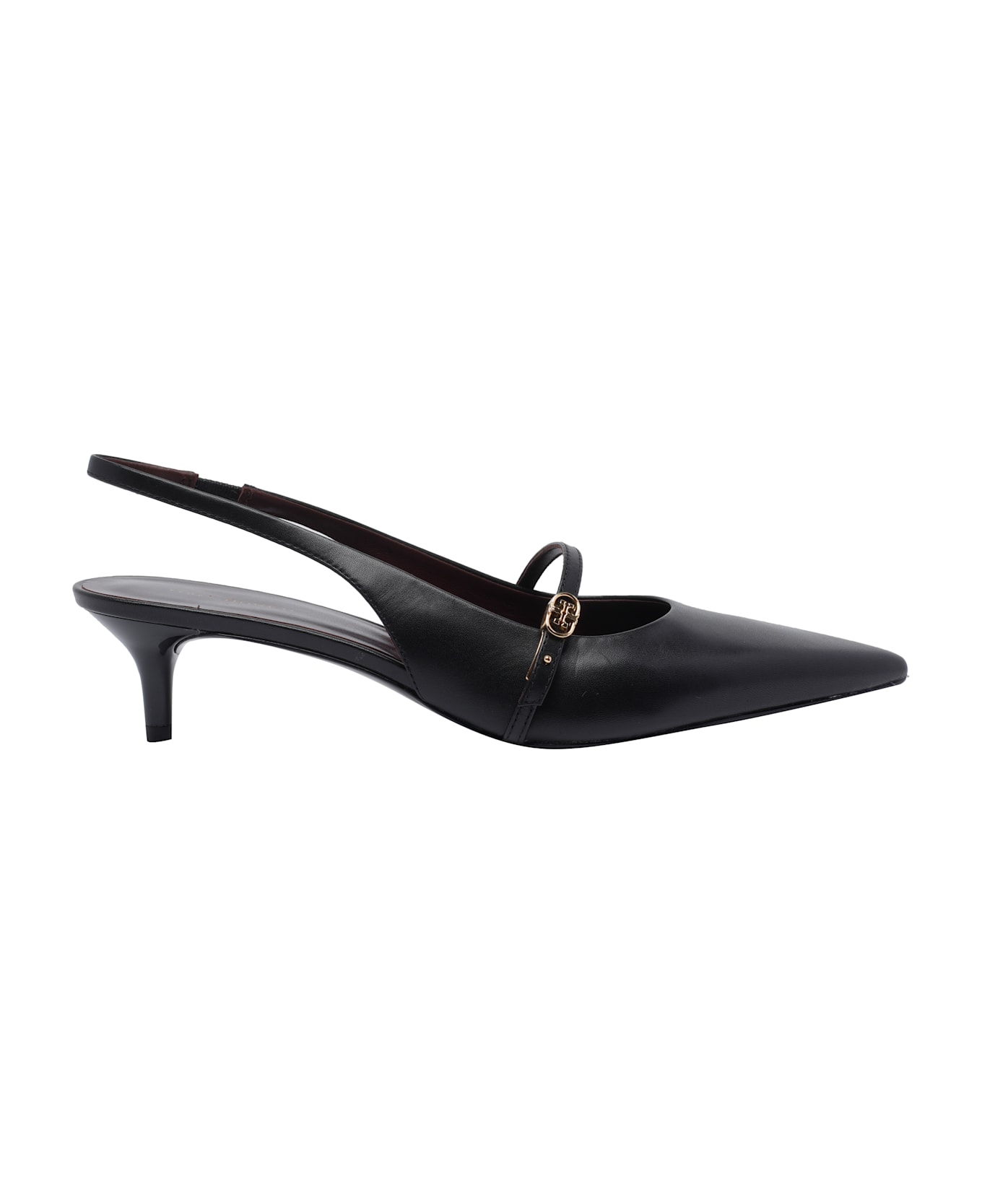 Tory Burch Double T Buckle Slingback - Black