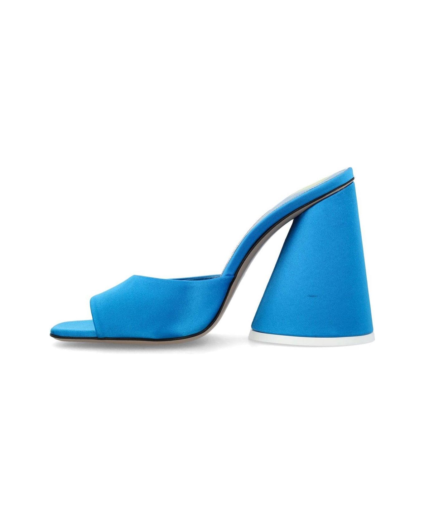 The Attico Luz Chunky Heel Mule - Clear Blue