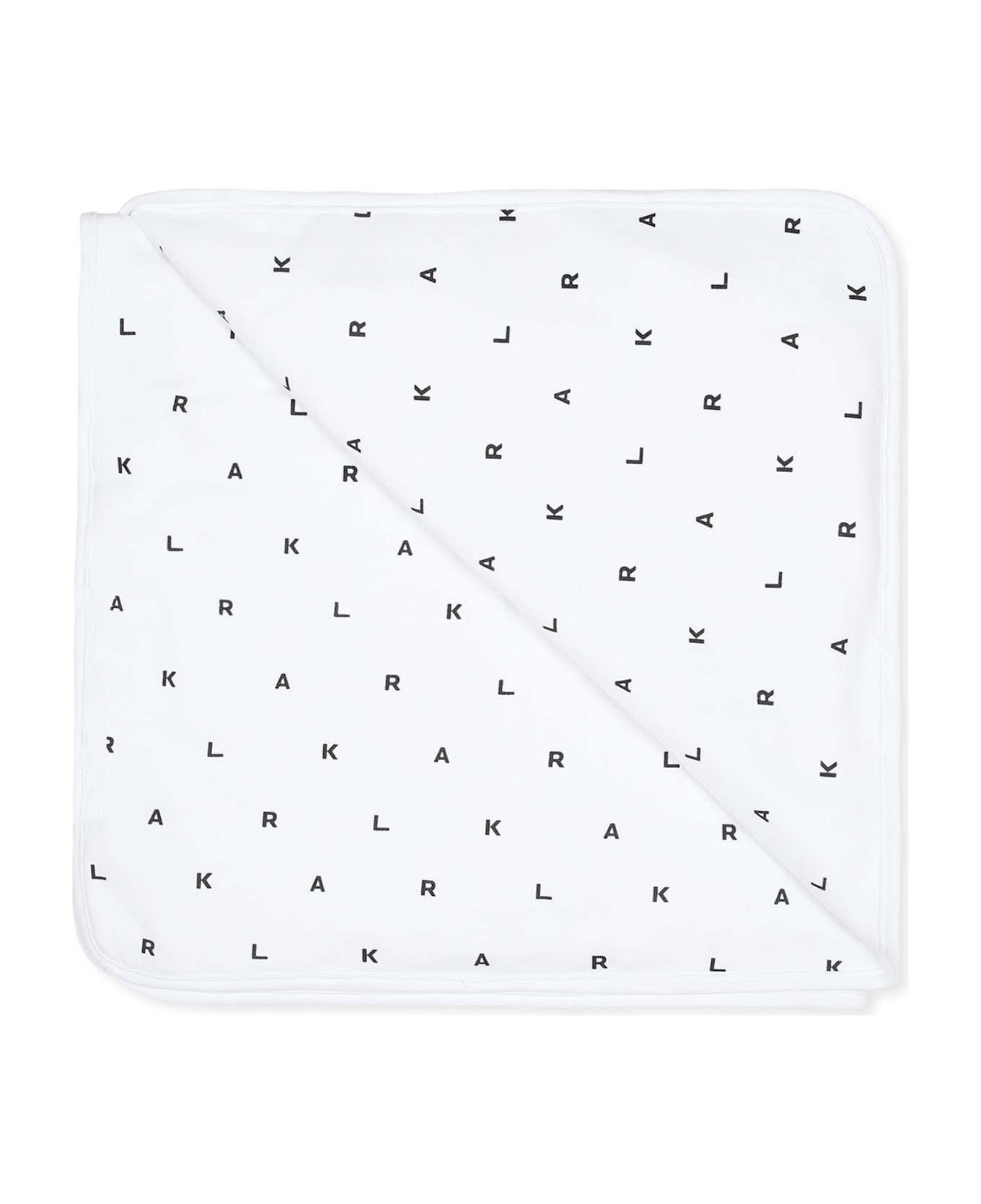 Karl Lagerfeld Kids White Blanket For Babykids With Choupette And Karl Lagerfeld - White