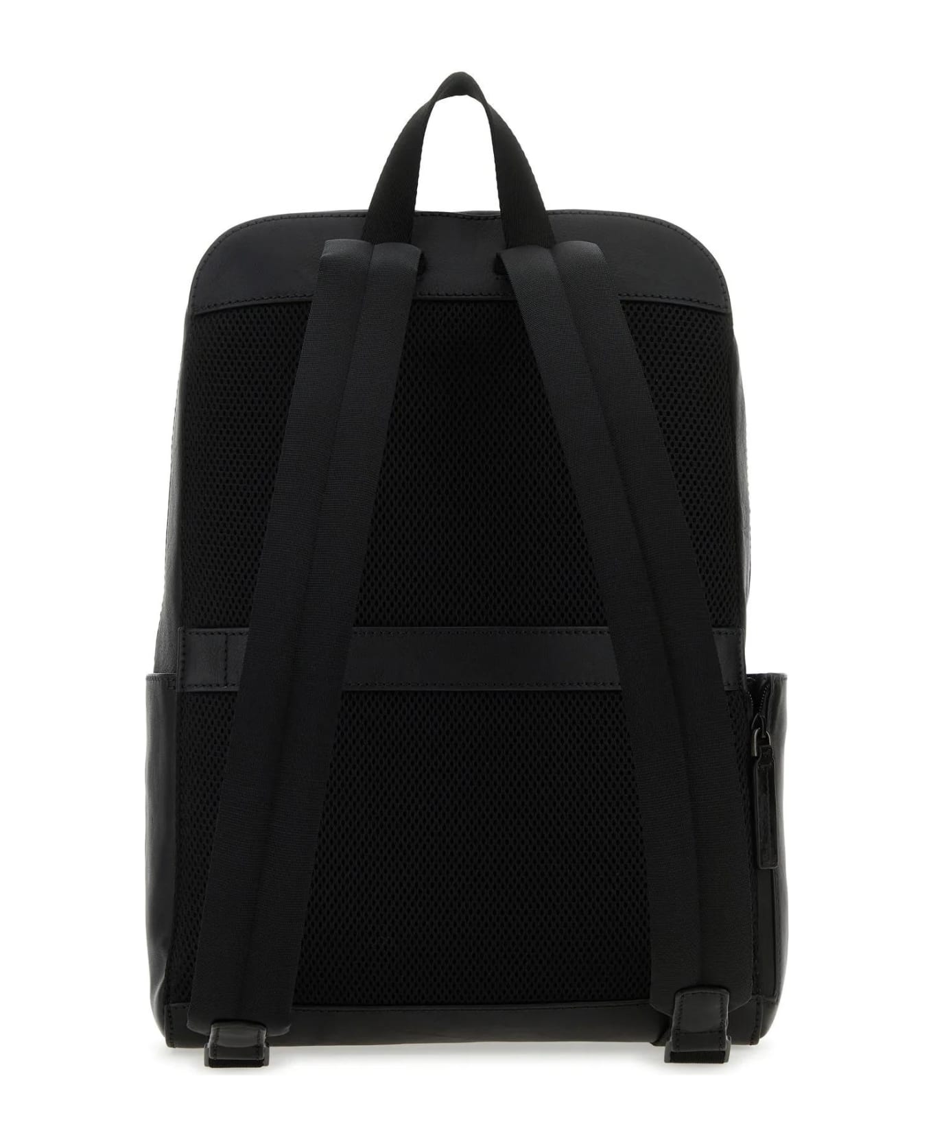 The Bridge Black Leather Damiano Backpack - R Nero バックパック