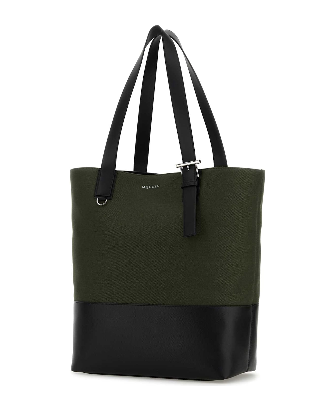 Alexander McQueen Army Green Canvas Shopping Bag - KHAKI