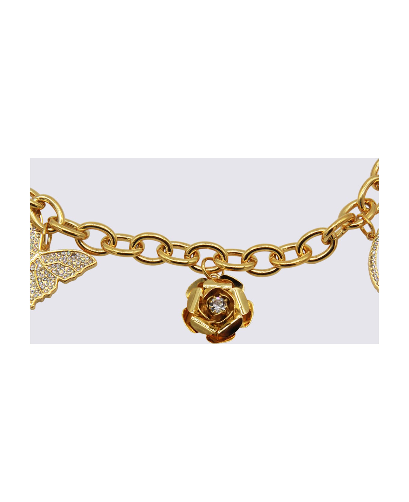Blumarine Gold Tone Belt - GOLD/CRYSTAL