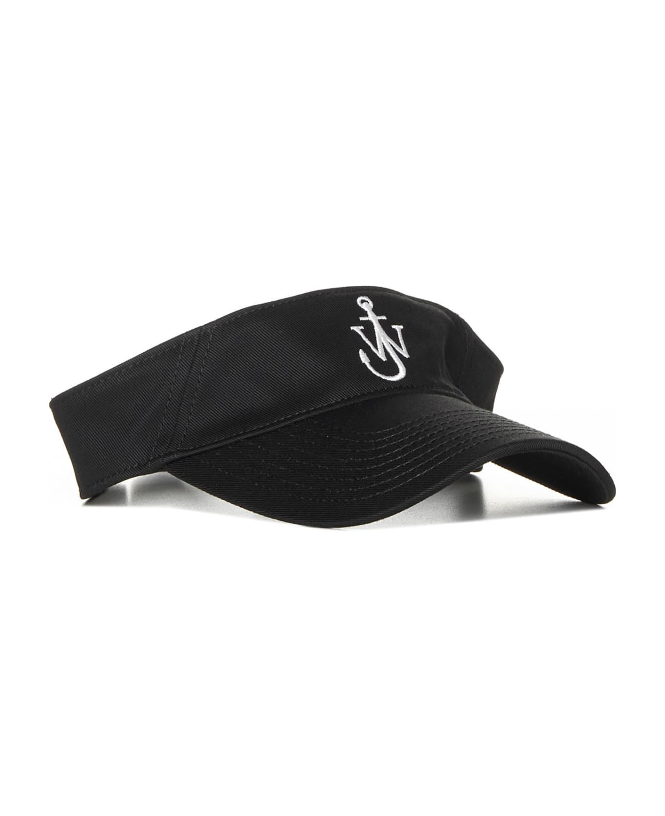 J.W. Anderson Cotton Visor With Logo - Black 帽子