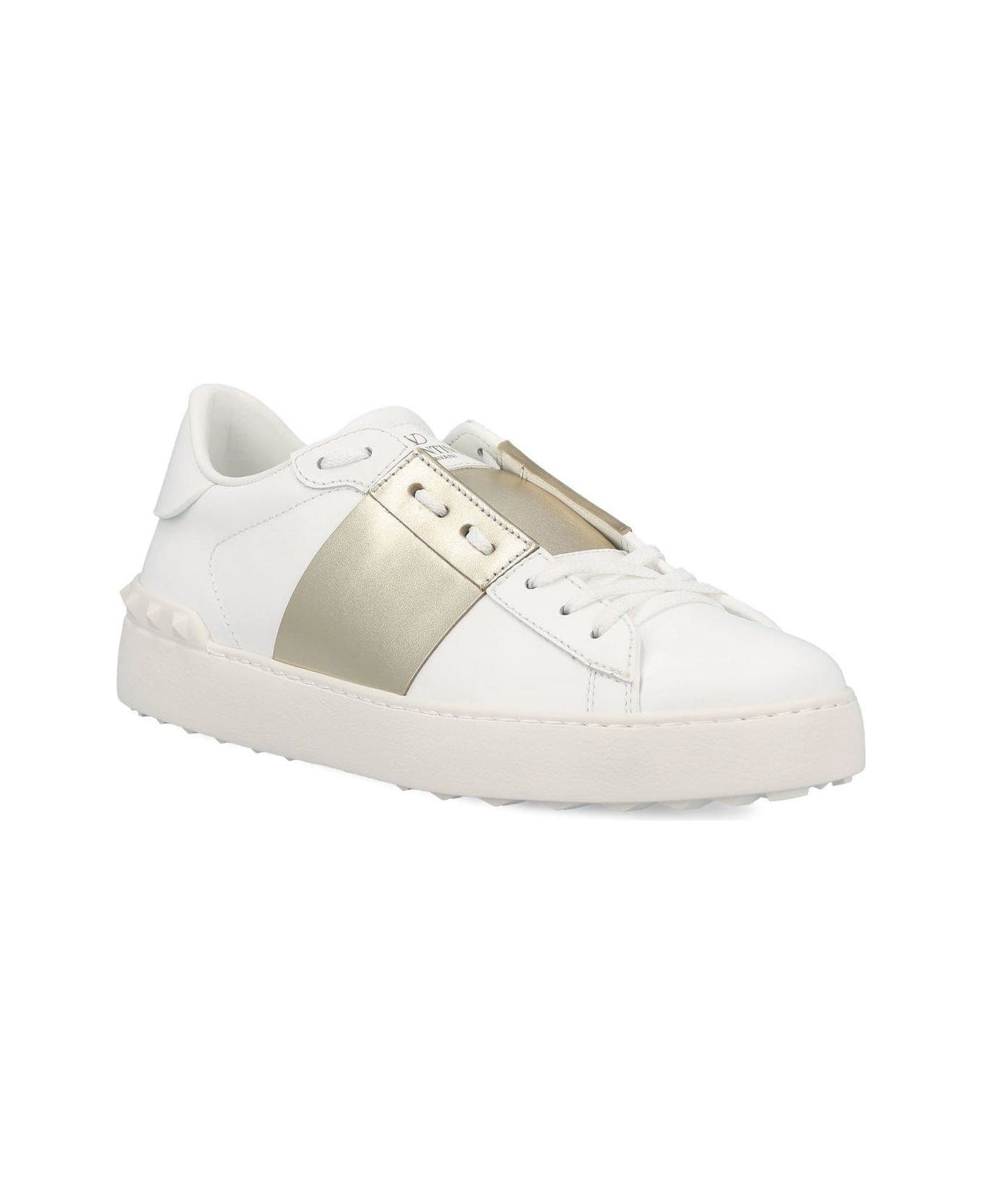 Valentino Garavani Rockstud Open Sneakers - BIANCO/PLATINO/BIANCO スニーカー