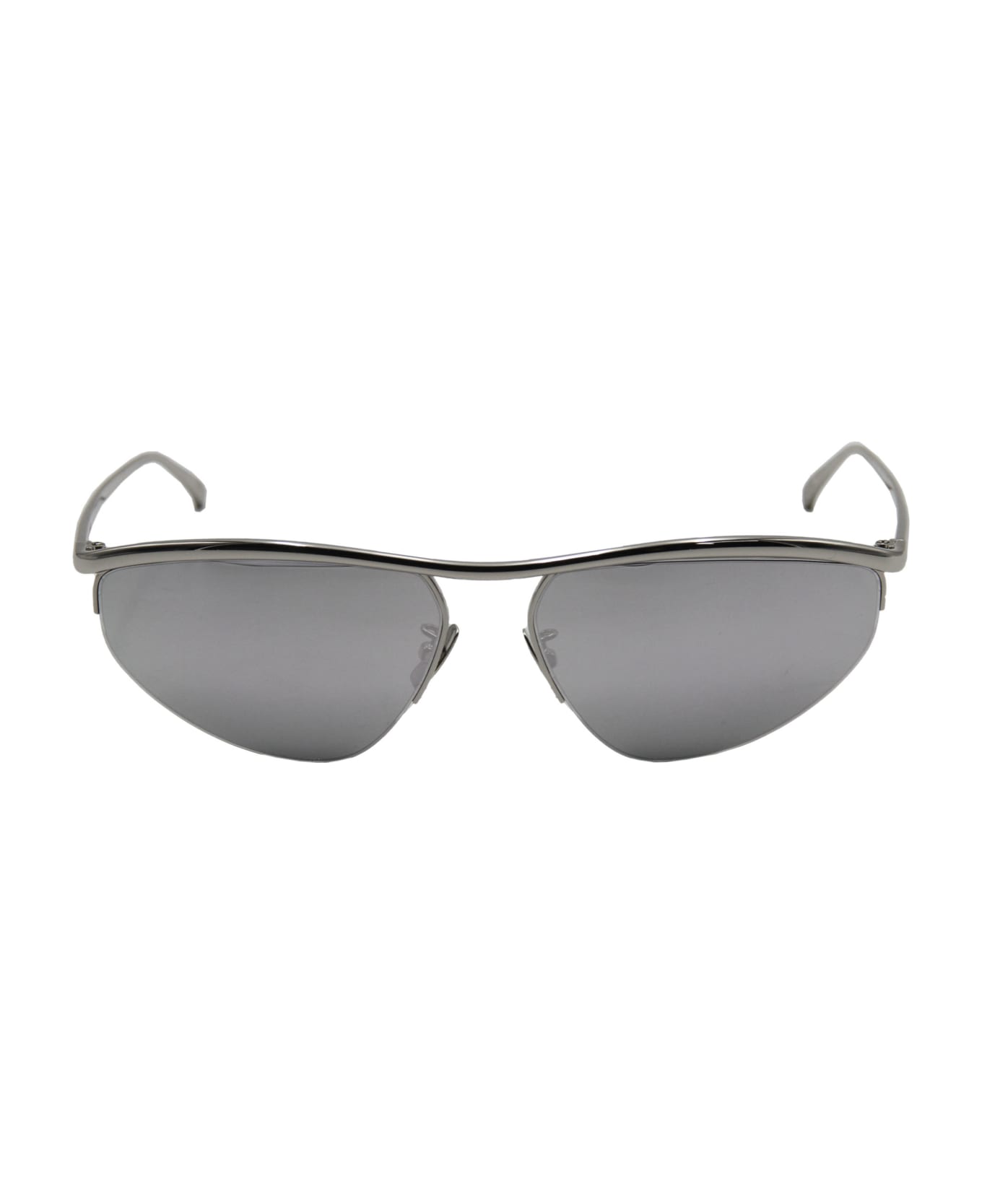 Bottega Veneta Eyewear Half Frame Sunglasses - silver