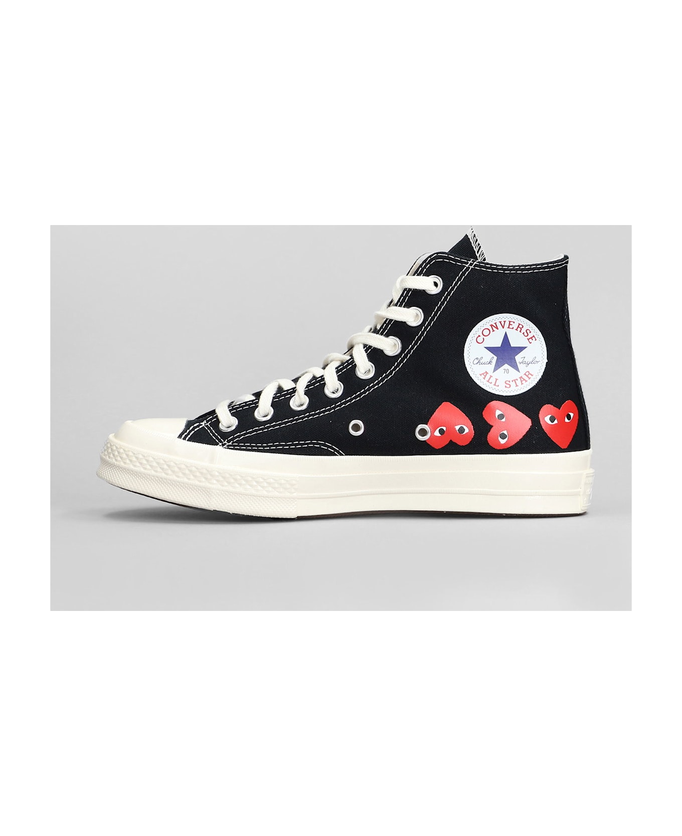 Comme des Garçons Play Chuck 70 Cdg High Sneakers In Black Cotton - black