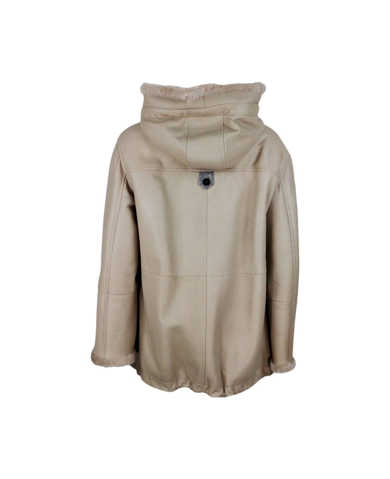 Brunello Cucinelli Soft Shearling Jacket With Hood - Beige ジャケット