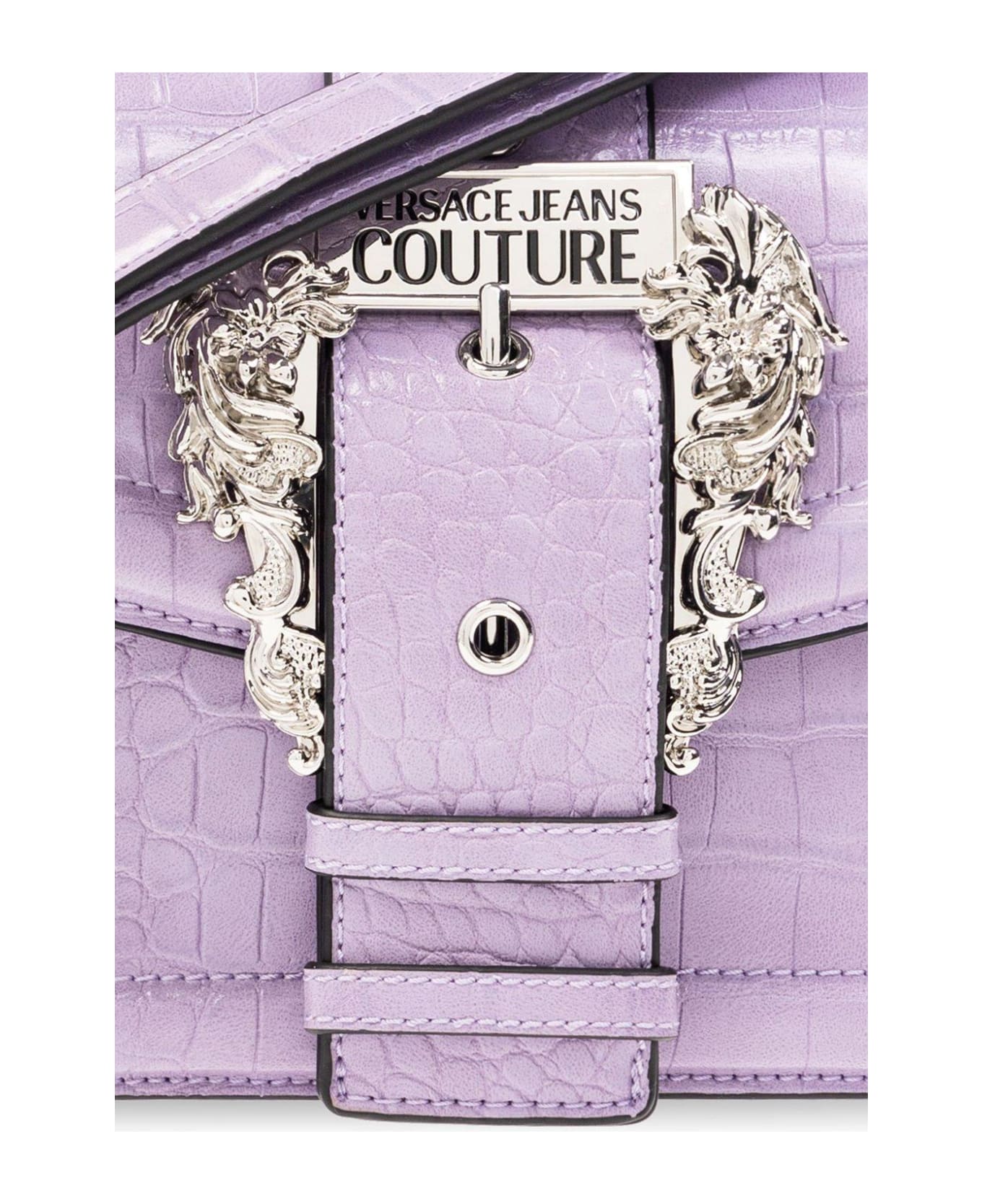 Versace Jeans Couture Baroque-buckled Small Shoulder Bag - Purple
