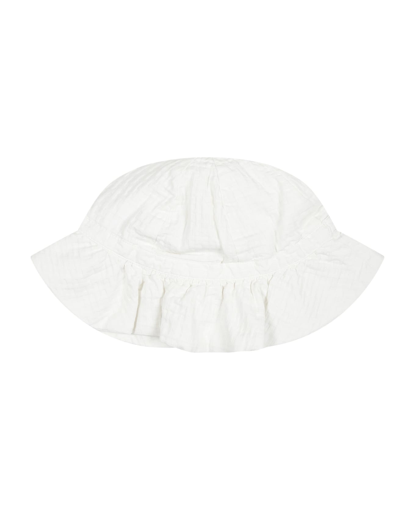 Petit Bateau White Cloche For Baby Girl - White アクセサリー＆ギフト