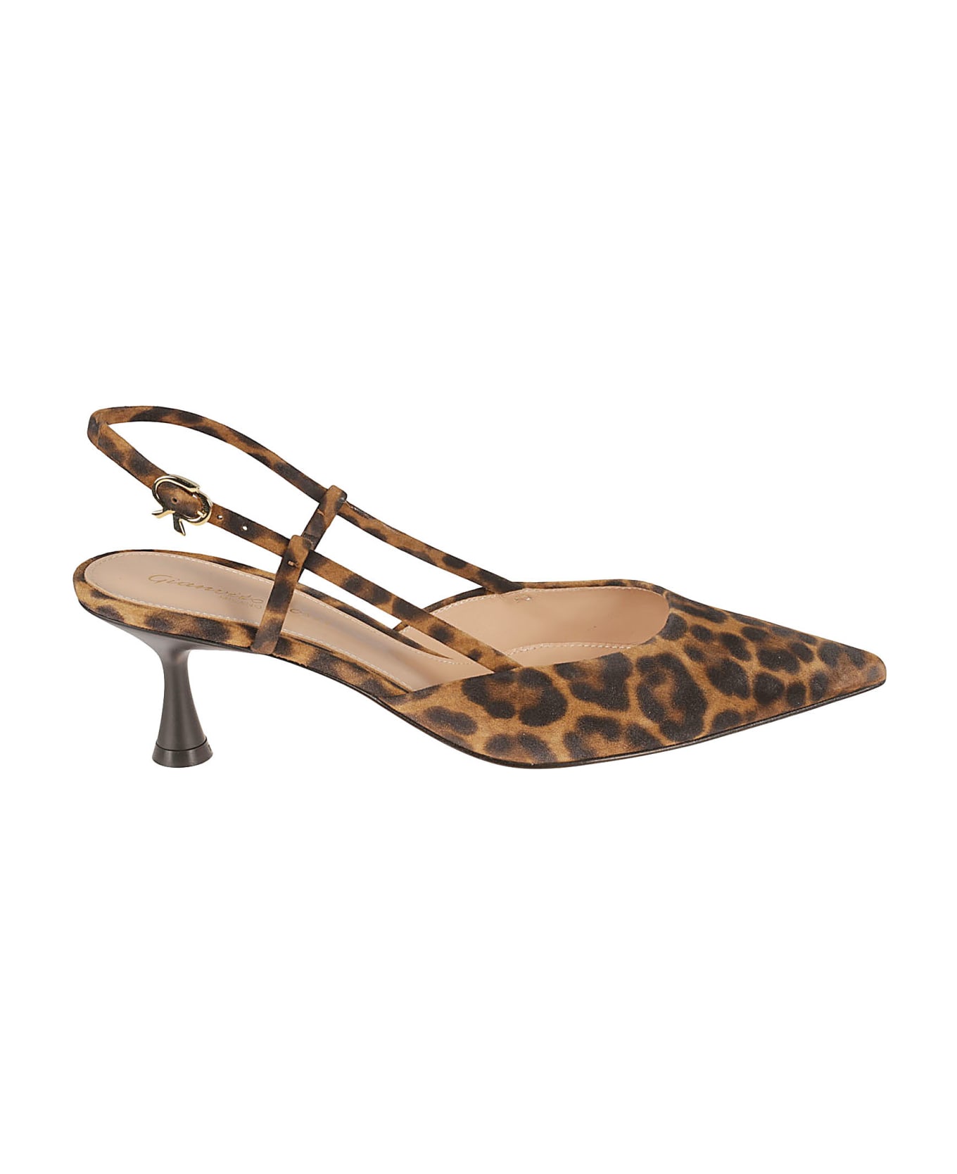 Gianvito Rossi Slingback Animalier Pumps - Brown