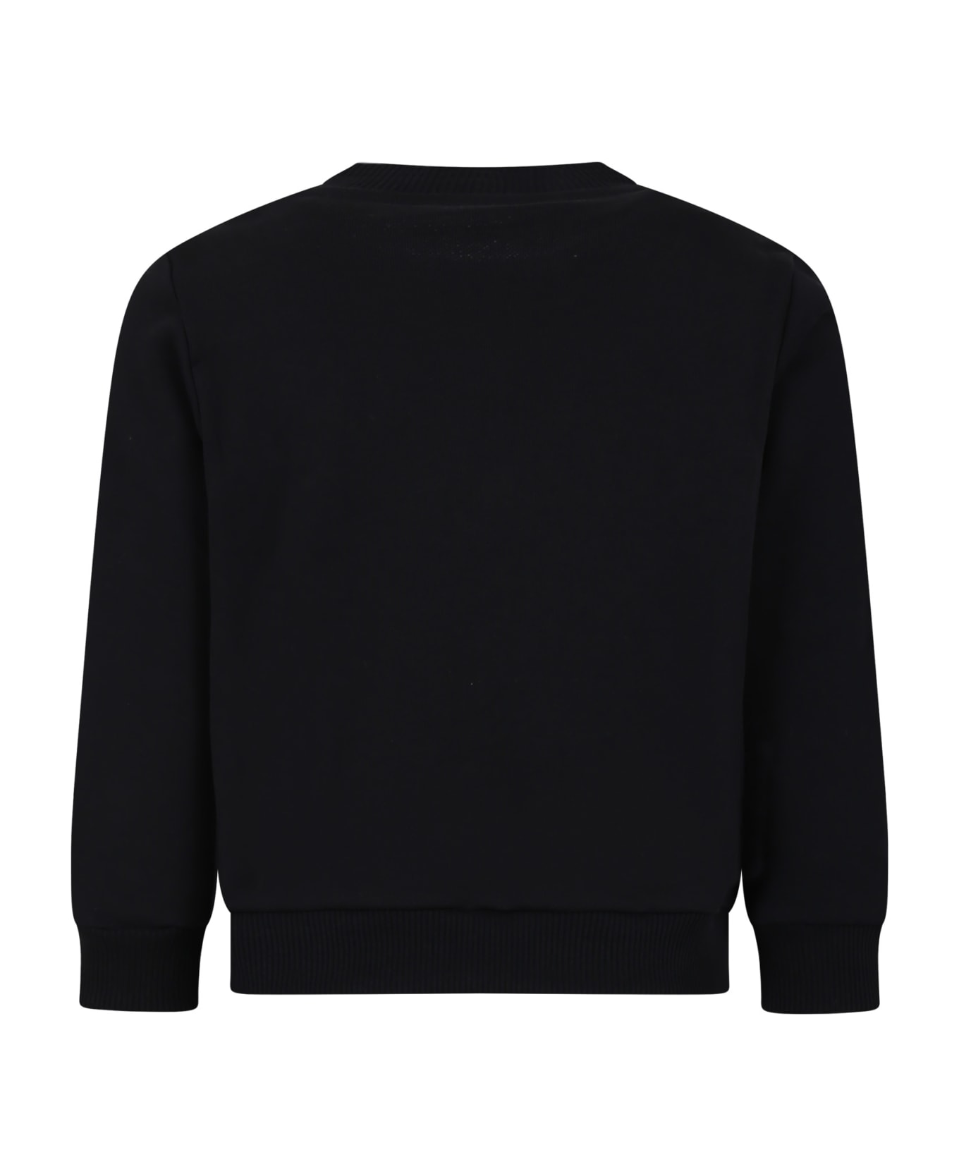 Balmain Black Sweatshirt For Girl With Logo - Black/white