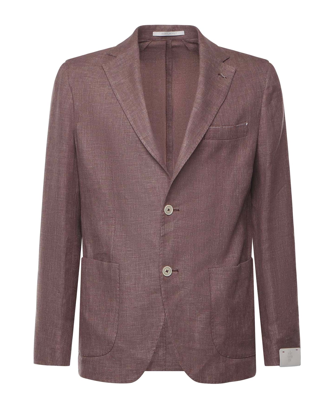 Eleventy Single-breasted Jacket With Patch And Pocket - MAUVE